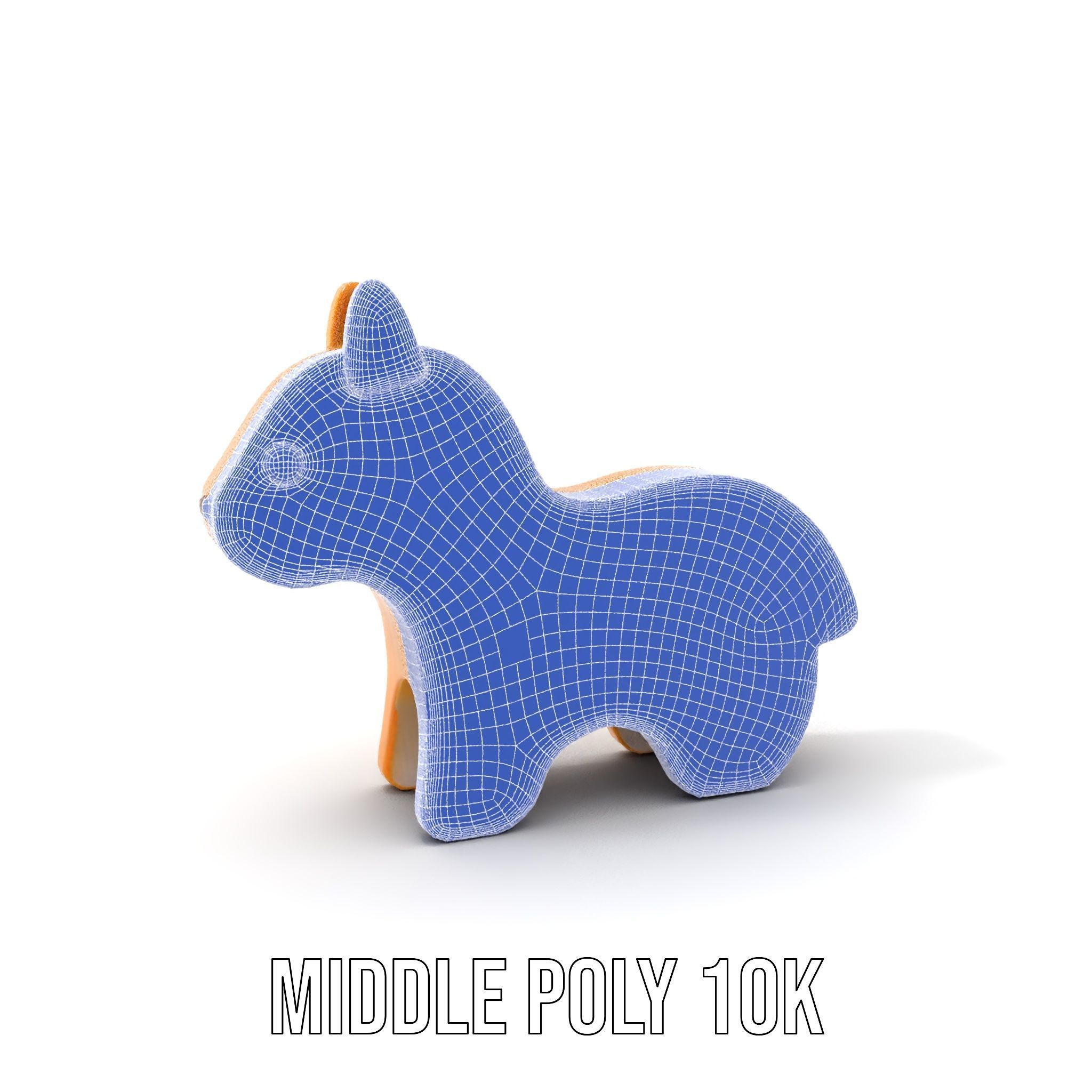 Wooden Animal Figurine Toy Model Pack Low-poly 3D model_10