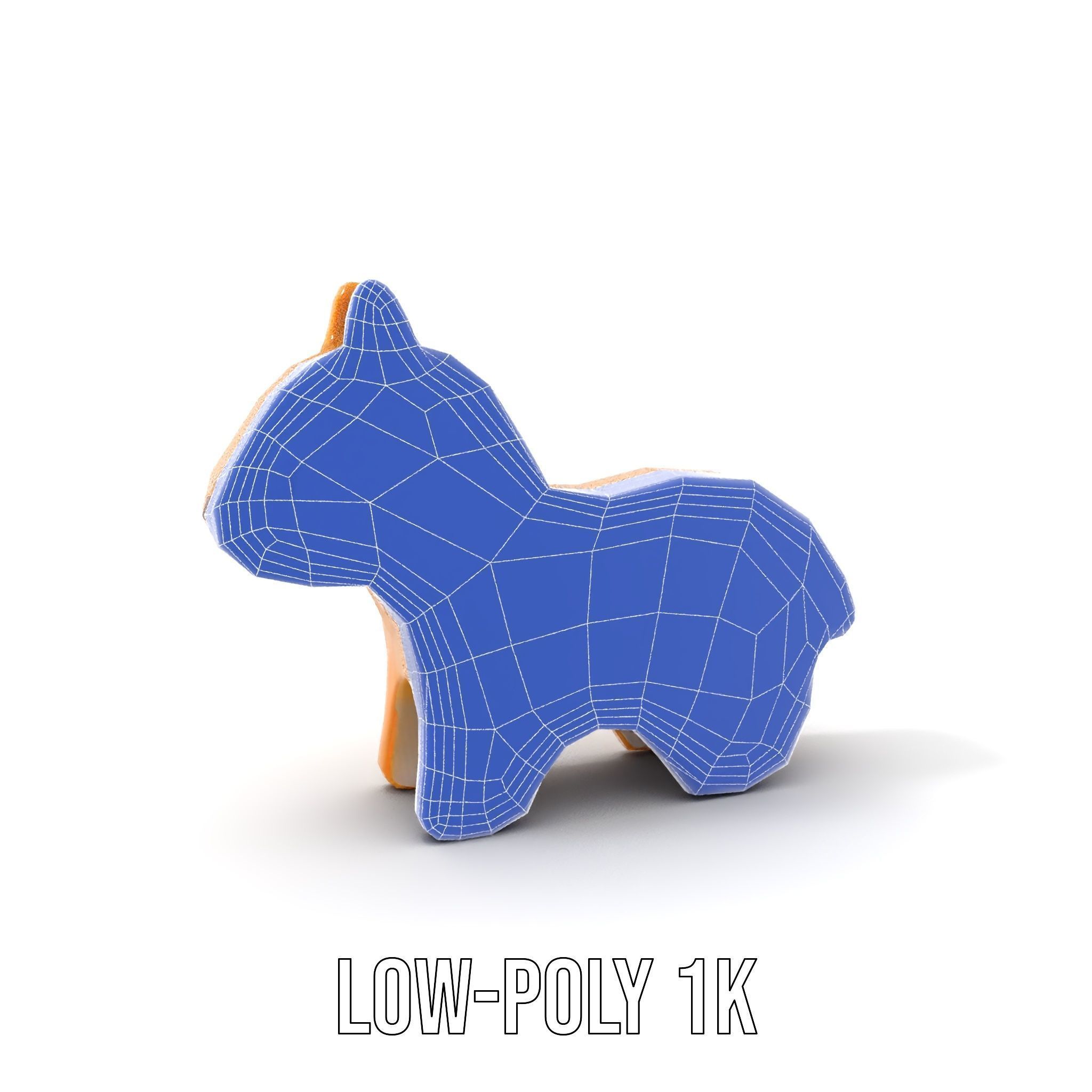 Wooden Animal Figurine Toy Model Pack Low-poly 3D model_30