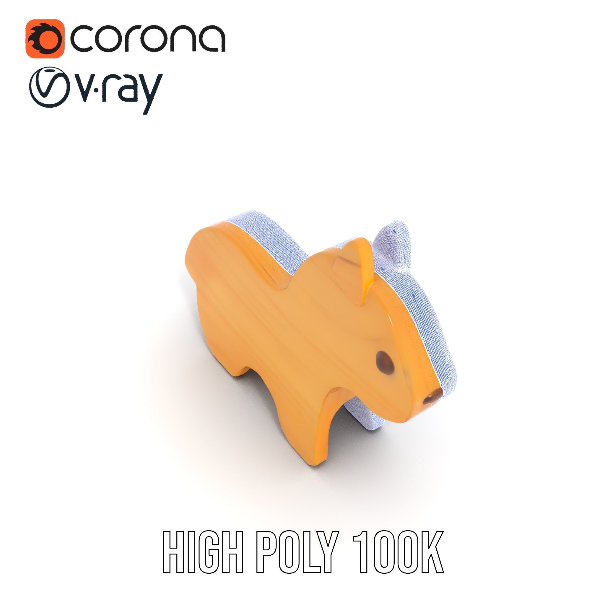 Wooden Animal Figurine Toy Model Pack Low-poly 3D model_33