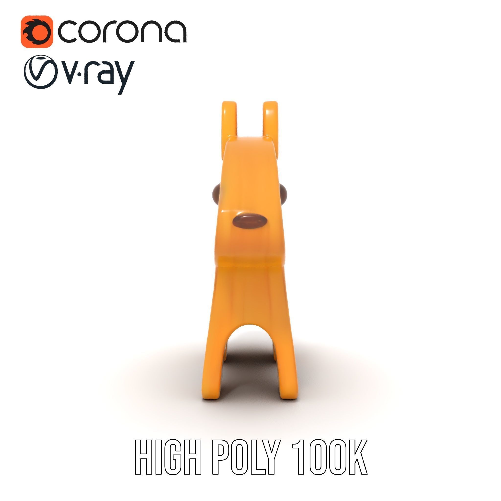 Wooden Animal Figurine Toy Model Pack Low-poly 3D model_25