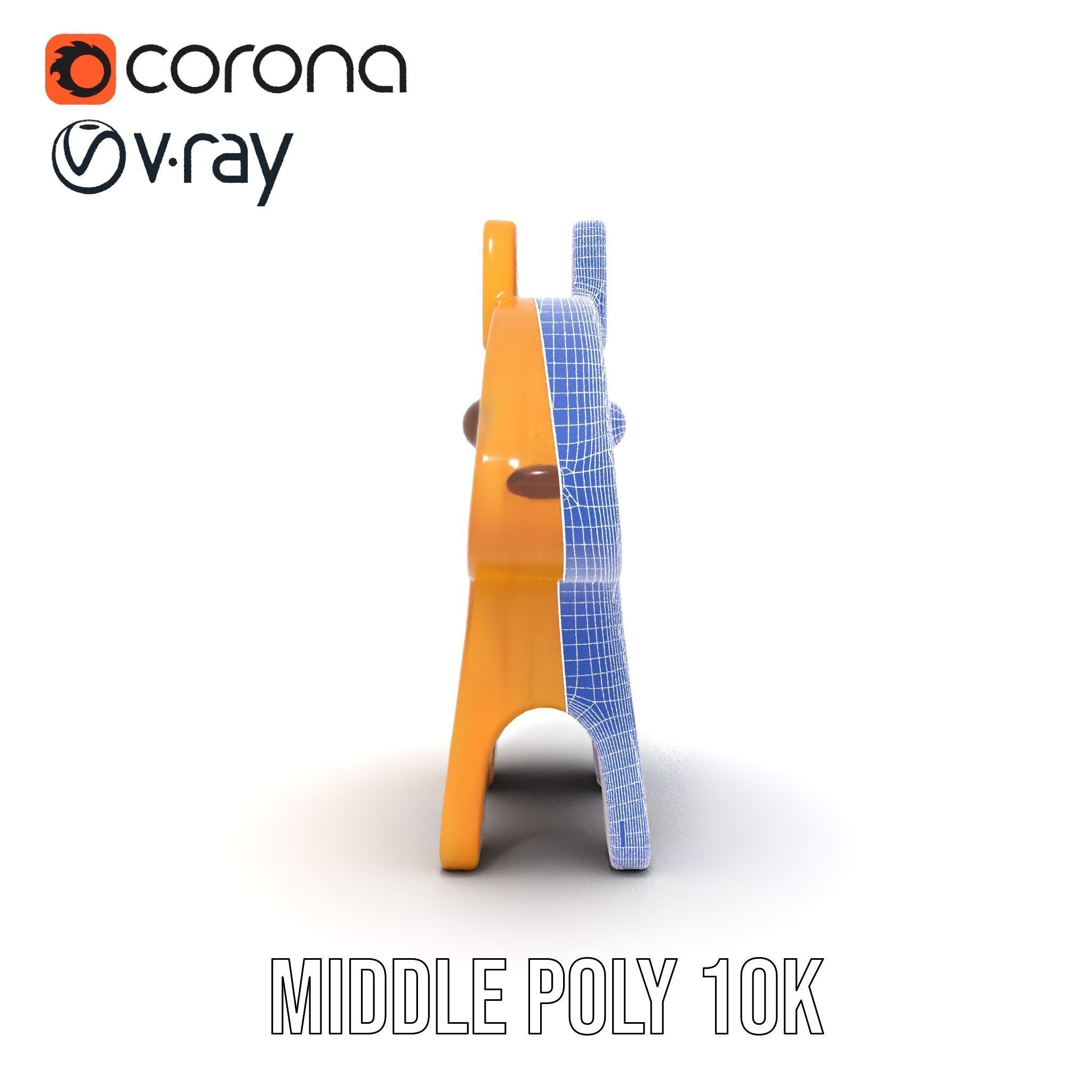 Wooden Animal Figurine Toy Model Pack Low-poly 3D model_29