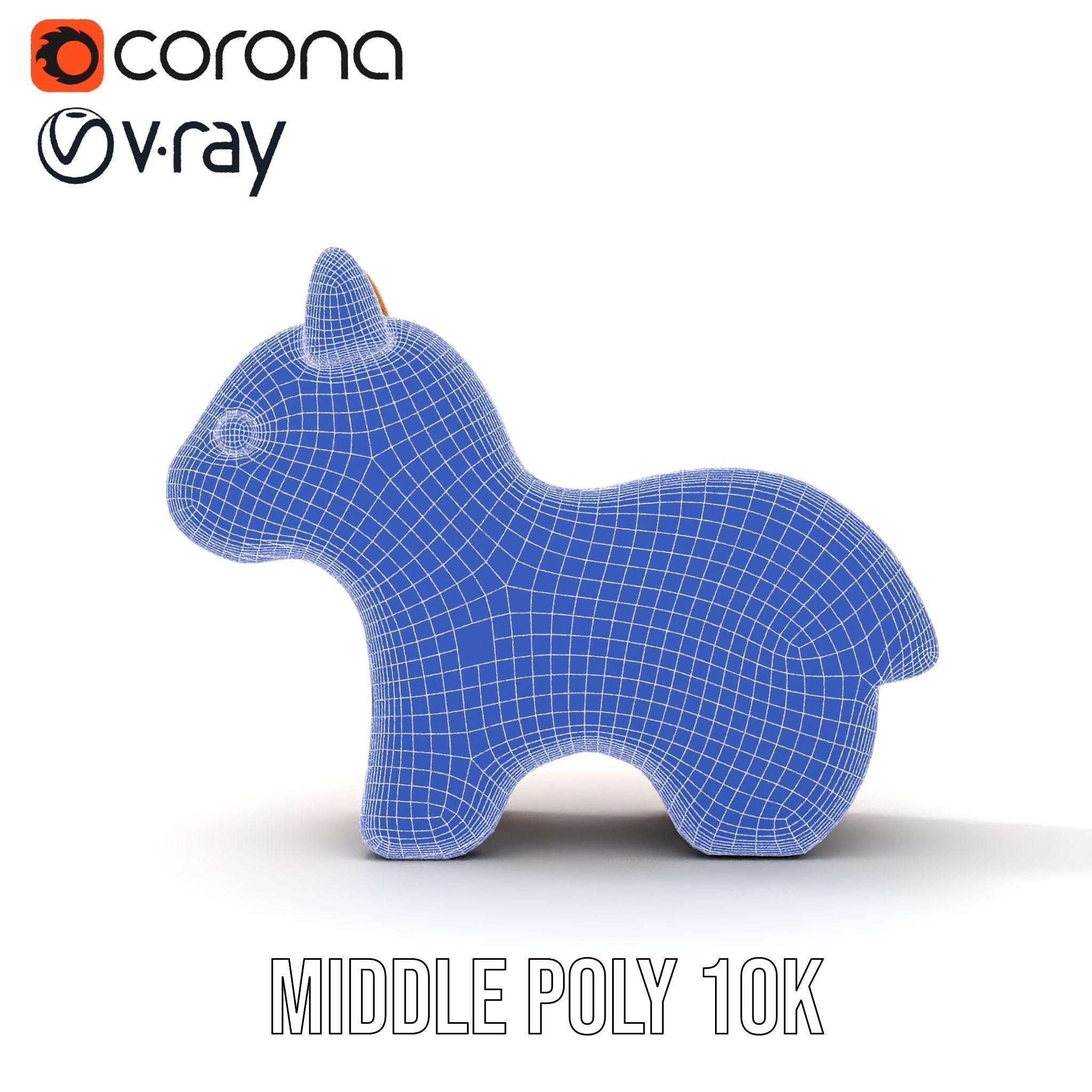 Wooden Animal Figurine Toy Model Pack Low-poly 3D model_26