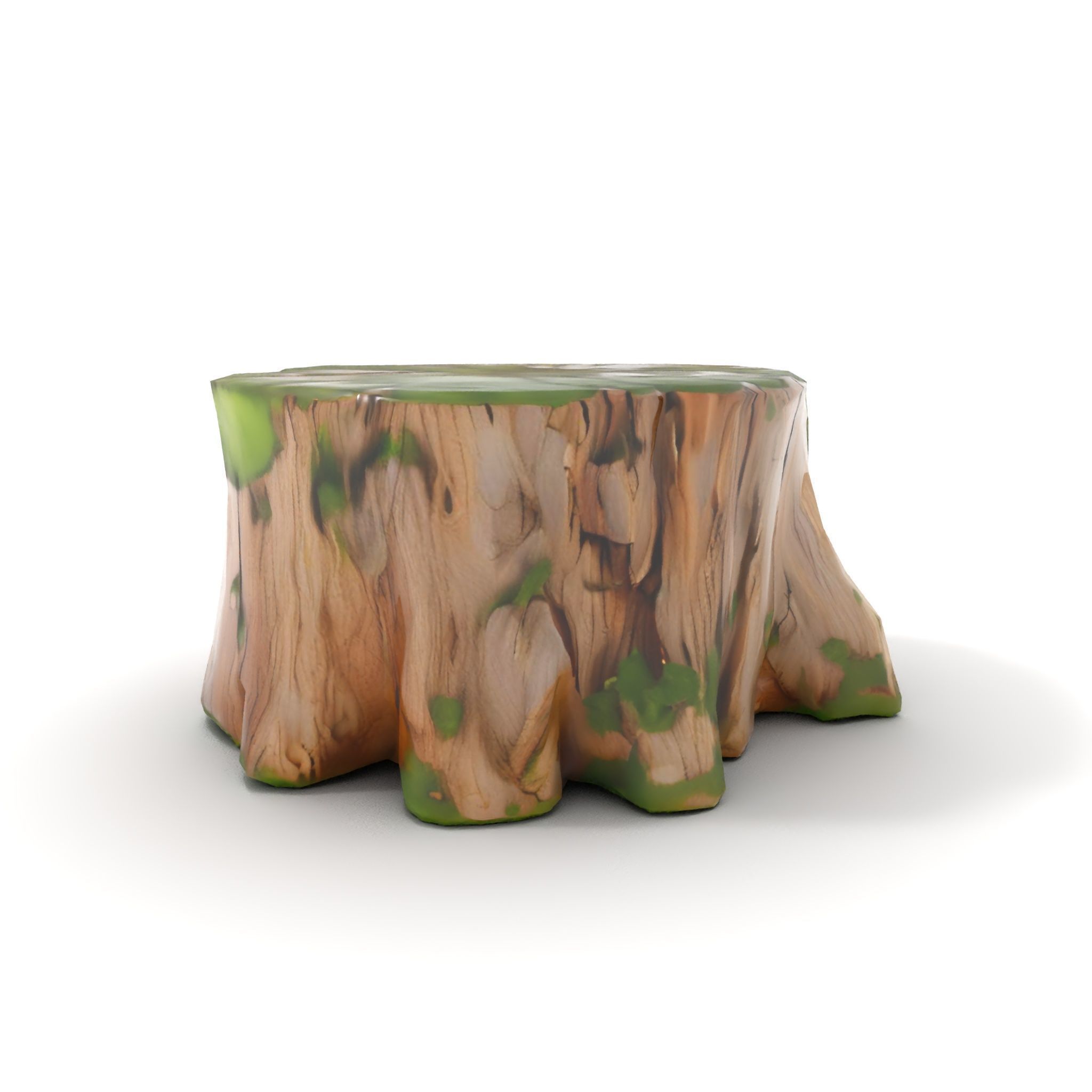 Mossy Tree Stump D Model Pack Low-poly 3D model_14