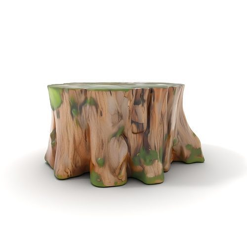 Mossy Tree Stump D Model Pack Low-poly 3D model