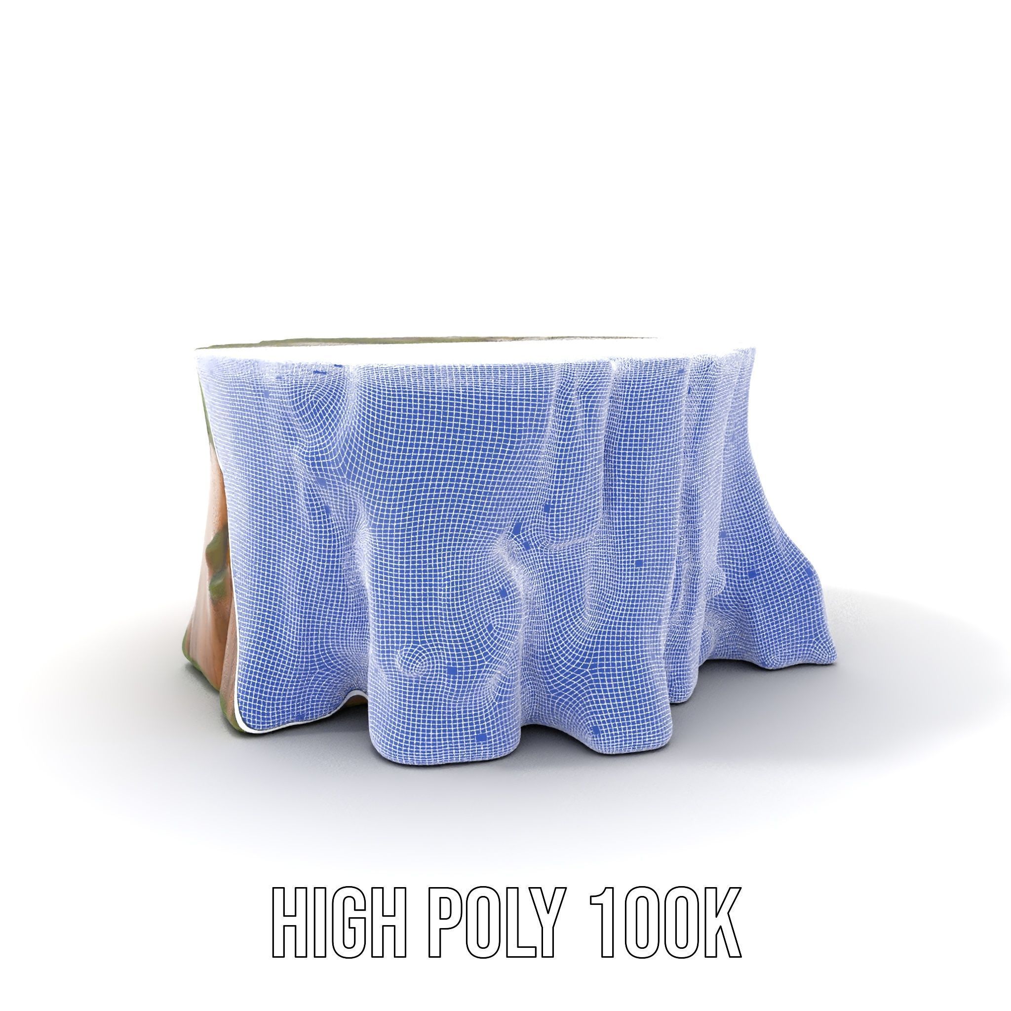 Mossy Tree Stump D Model Pack Low-poly 3D model_4