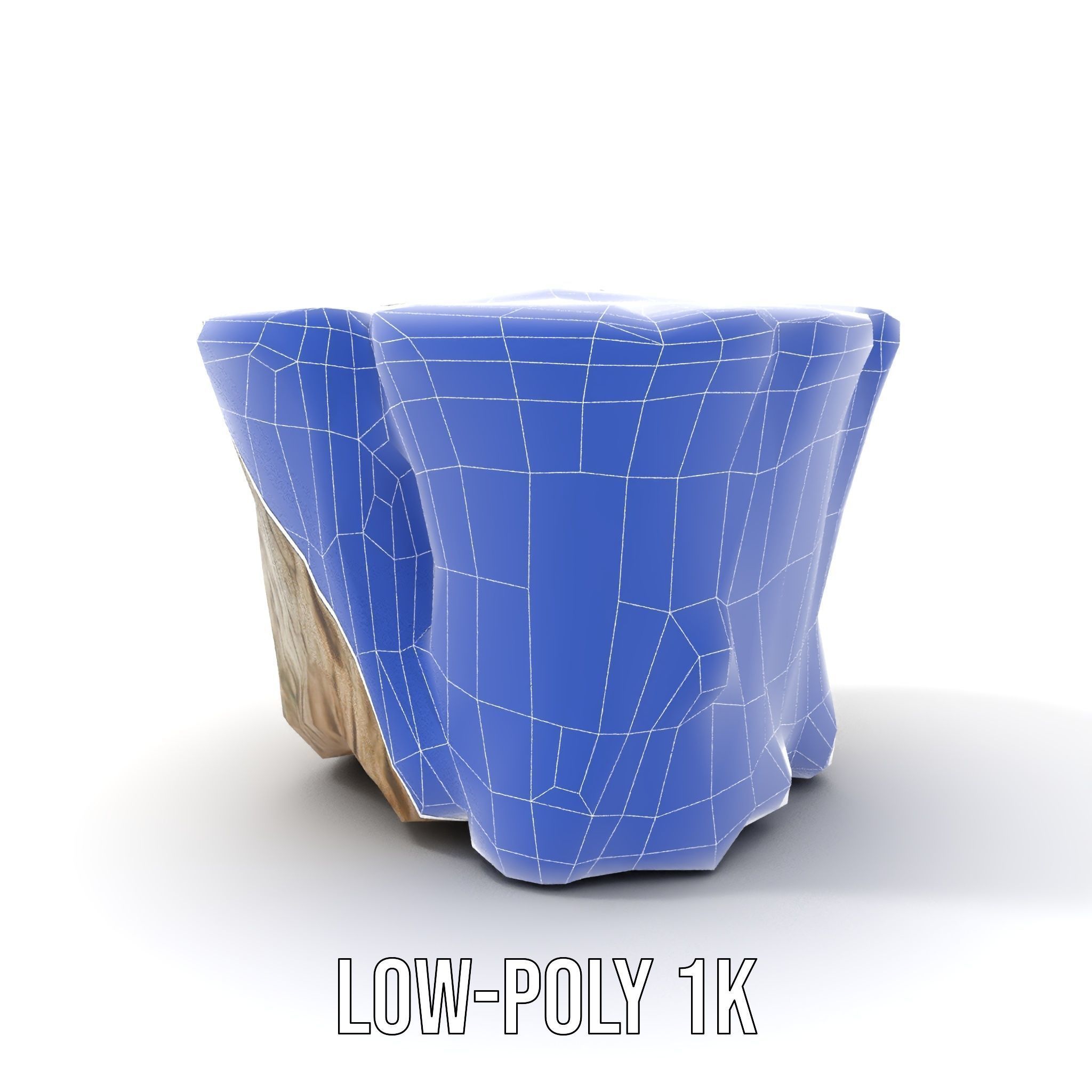 Tree Stump with Moss Model Pack Low-poly 3D model_14