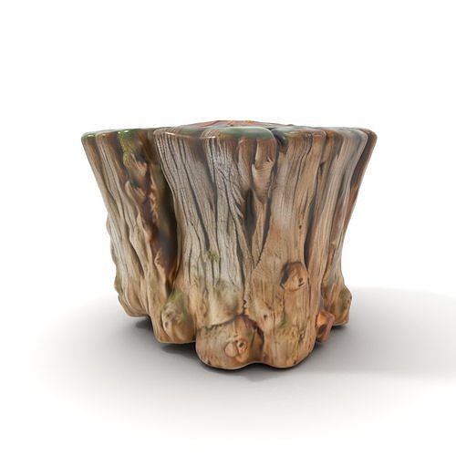Tree Stump with Moss Model Pack Low-poly 3D model
