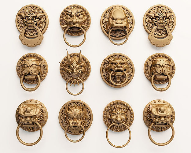 Chinese knocker Low-poly 3D model
