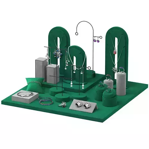 Jewelry Display Set Stand Green