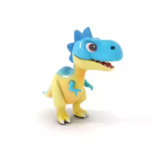 Cute Cartoon Dinosaur D Model Pack Low-poly 3D model