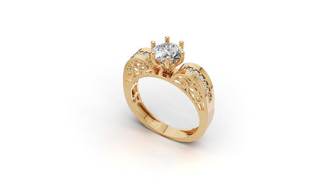 Solitaire Ring 27 3D print model