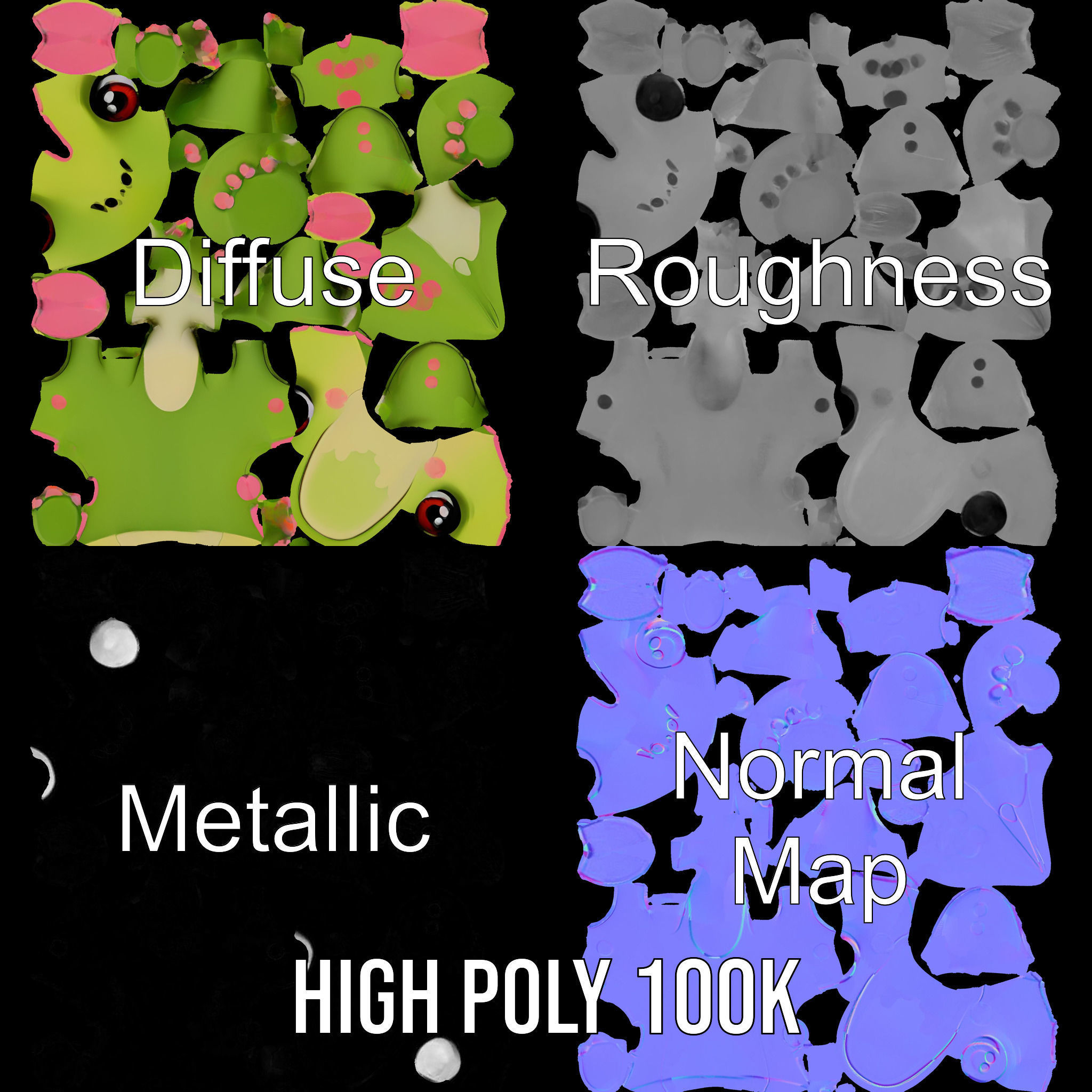 Cute Dinosaur Character Model Pack for Animation and Games Low-poly 3D model_3