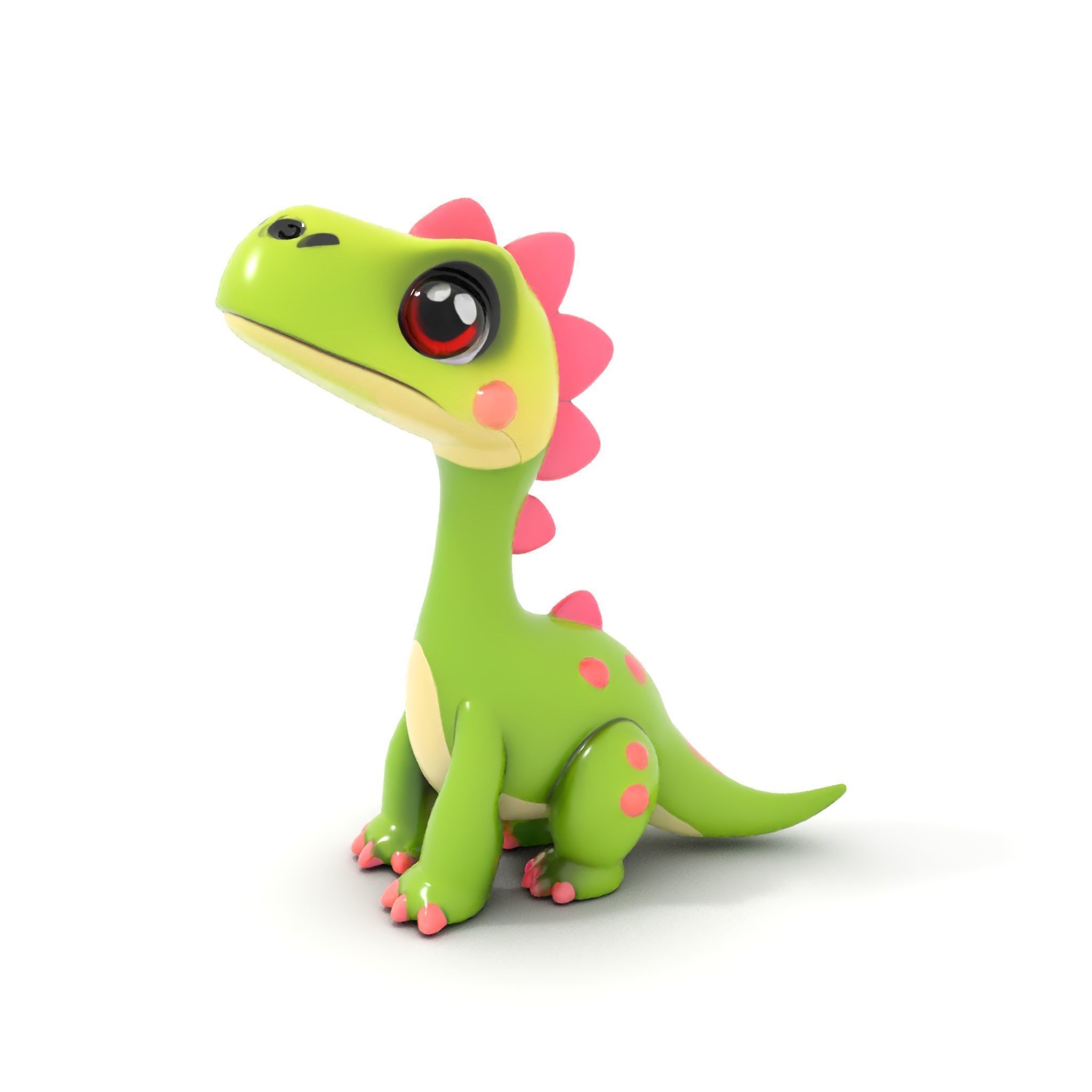 Cute Dinosaur Character Model Pack for Animation and Games Low-poly 3D model_11