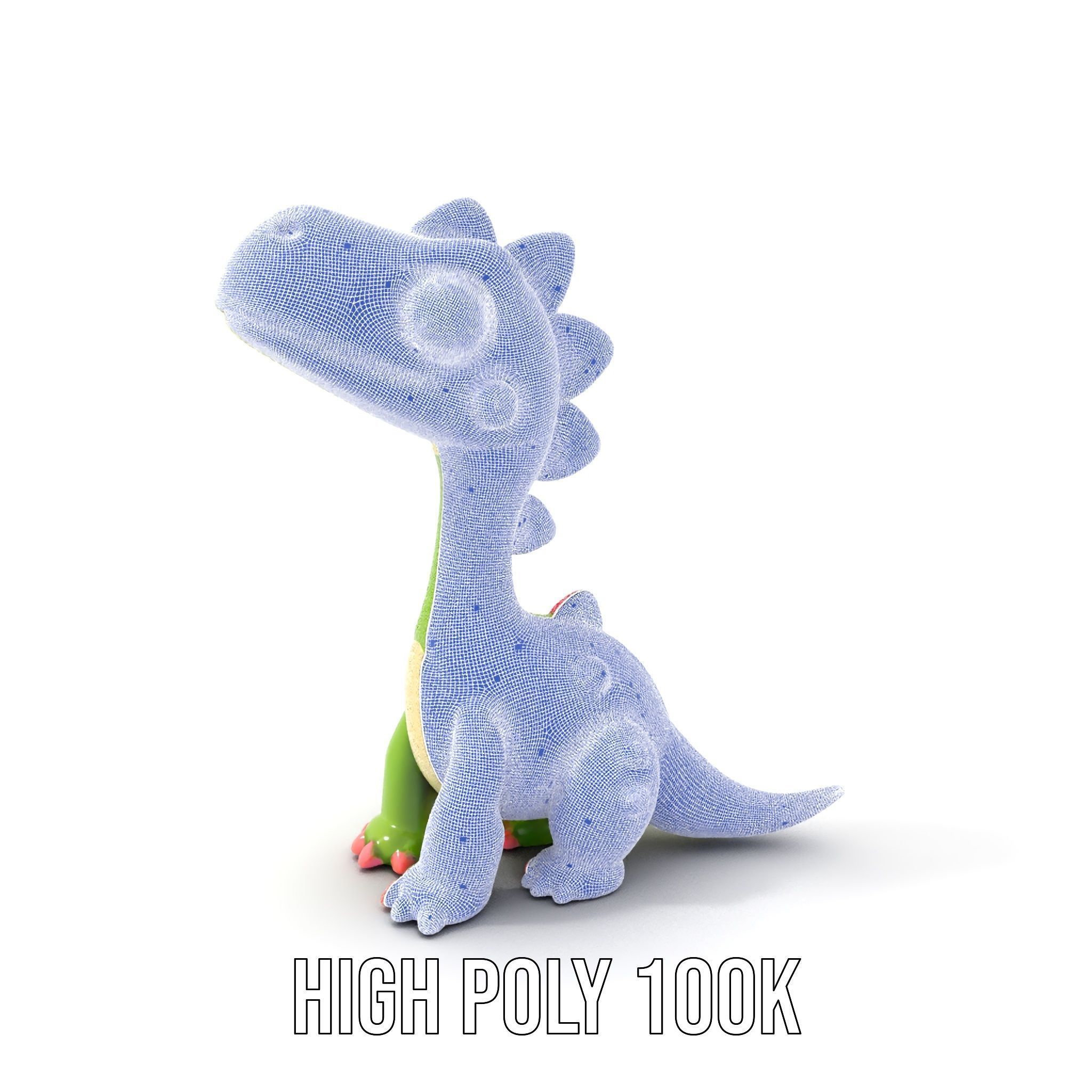 Cute Dinosaur Character Model Pack for Animation and Games Low-poly 3D model_4