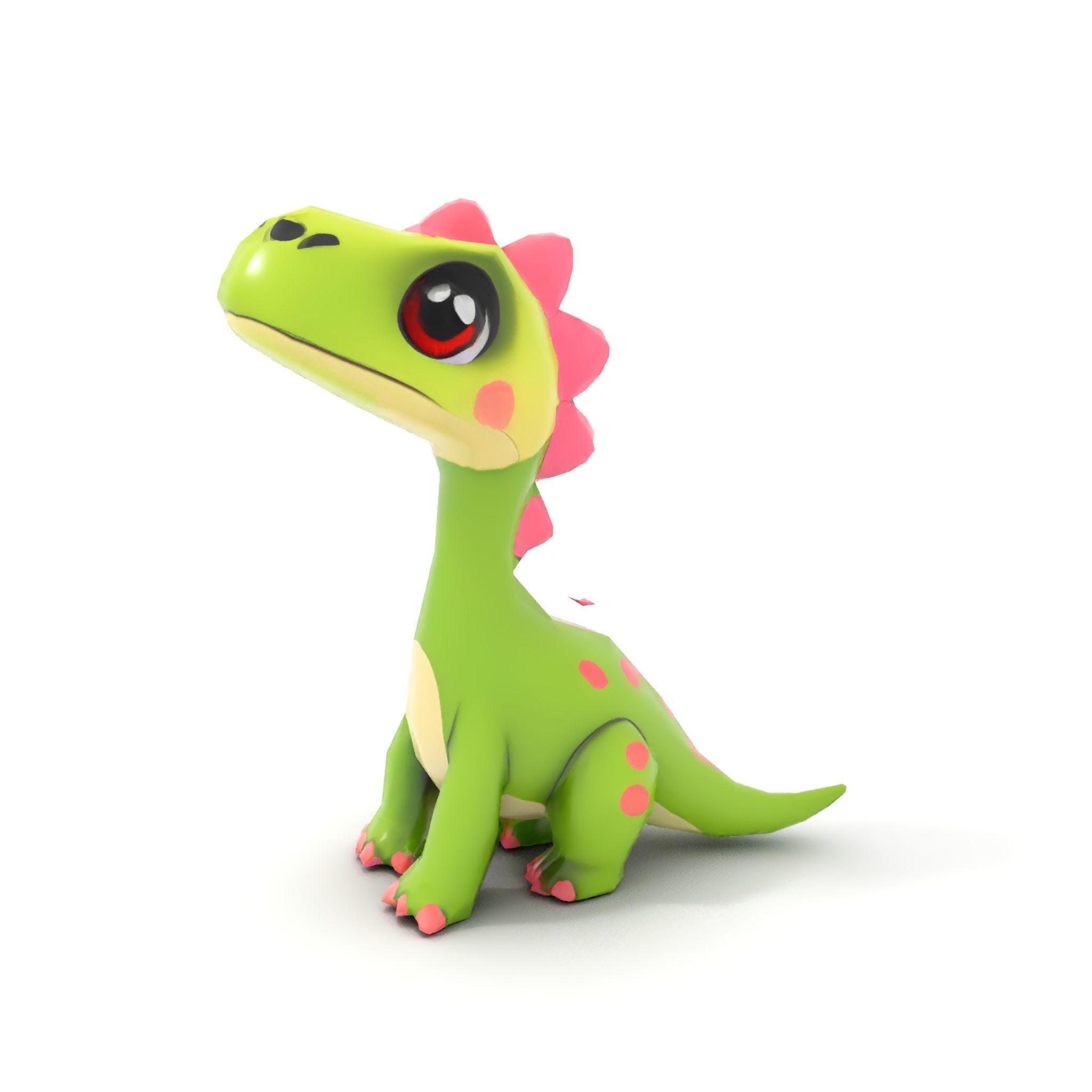 Cute Dinosaur Character Model Pack for Animation and Games Low-poly 3D model_7