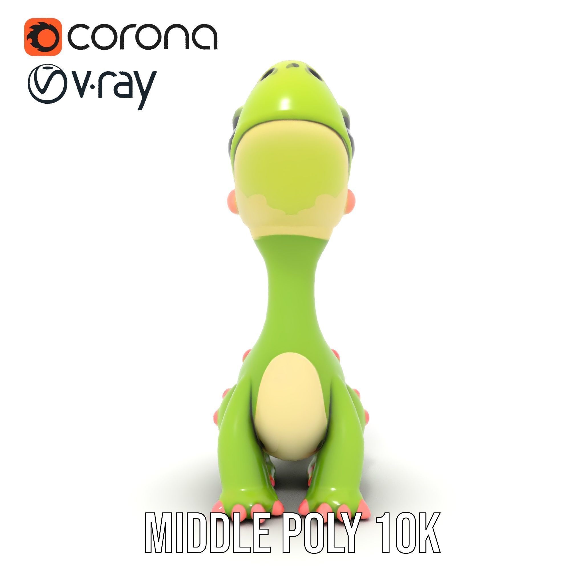 Cute Dinosaur Character Model Pack for Animation and Games Low-poly 3D model_18