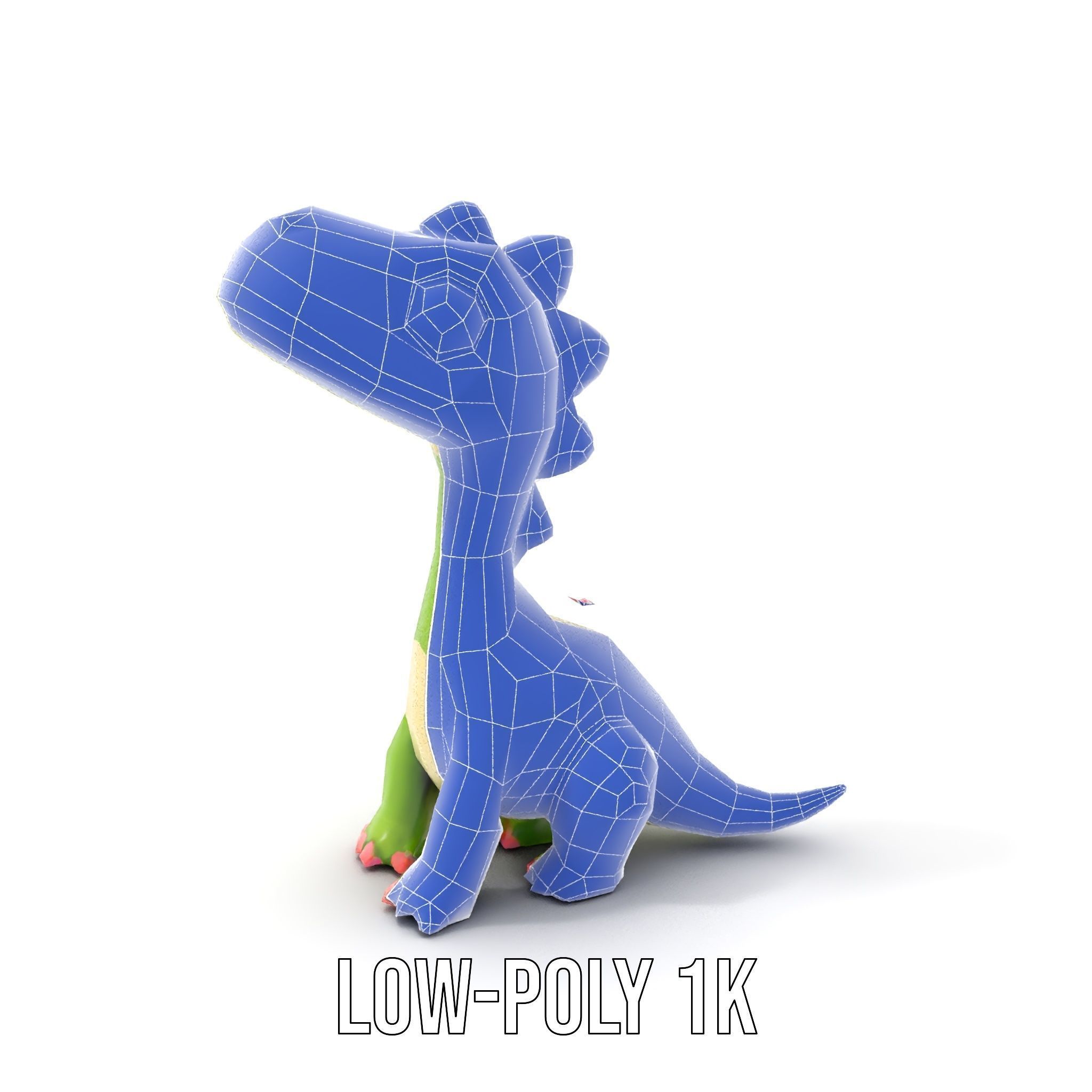 Cute Dinosaur Character Model Pack for Animation and Games Low-poly 3D model_21