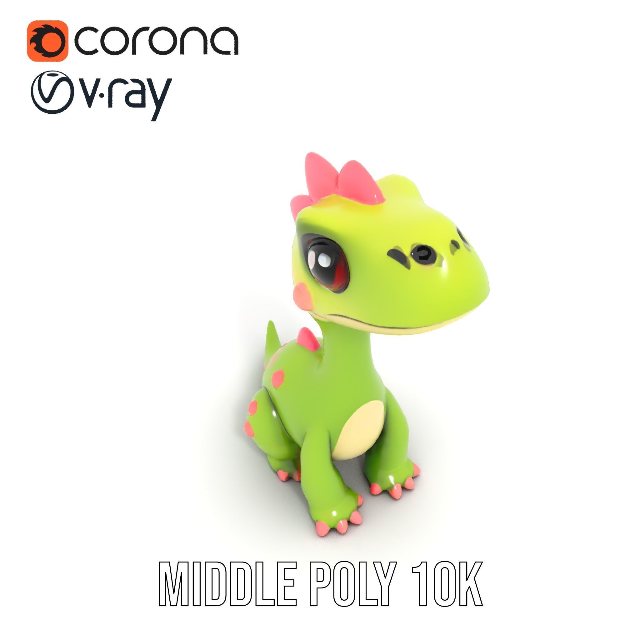 Cute Dinosaur Character Model Pack for Animation and Games Low-poly 3D model_13