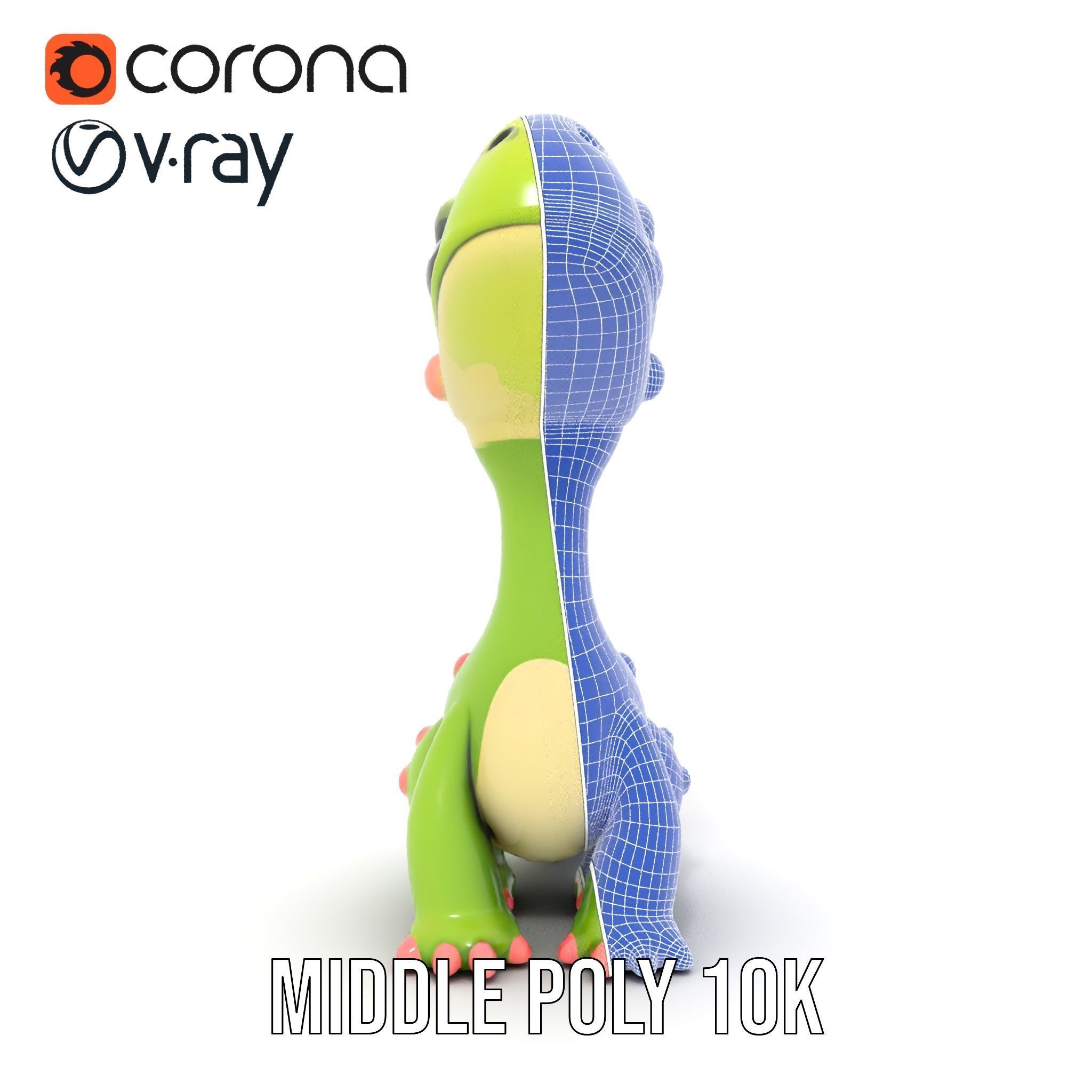 Cute Dinosaur Character Model Pack for Animation and Games Low-poly 3D model_23