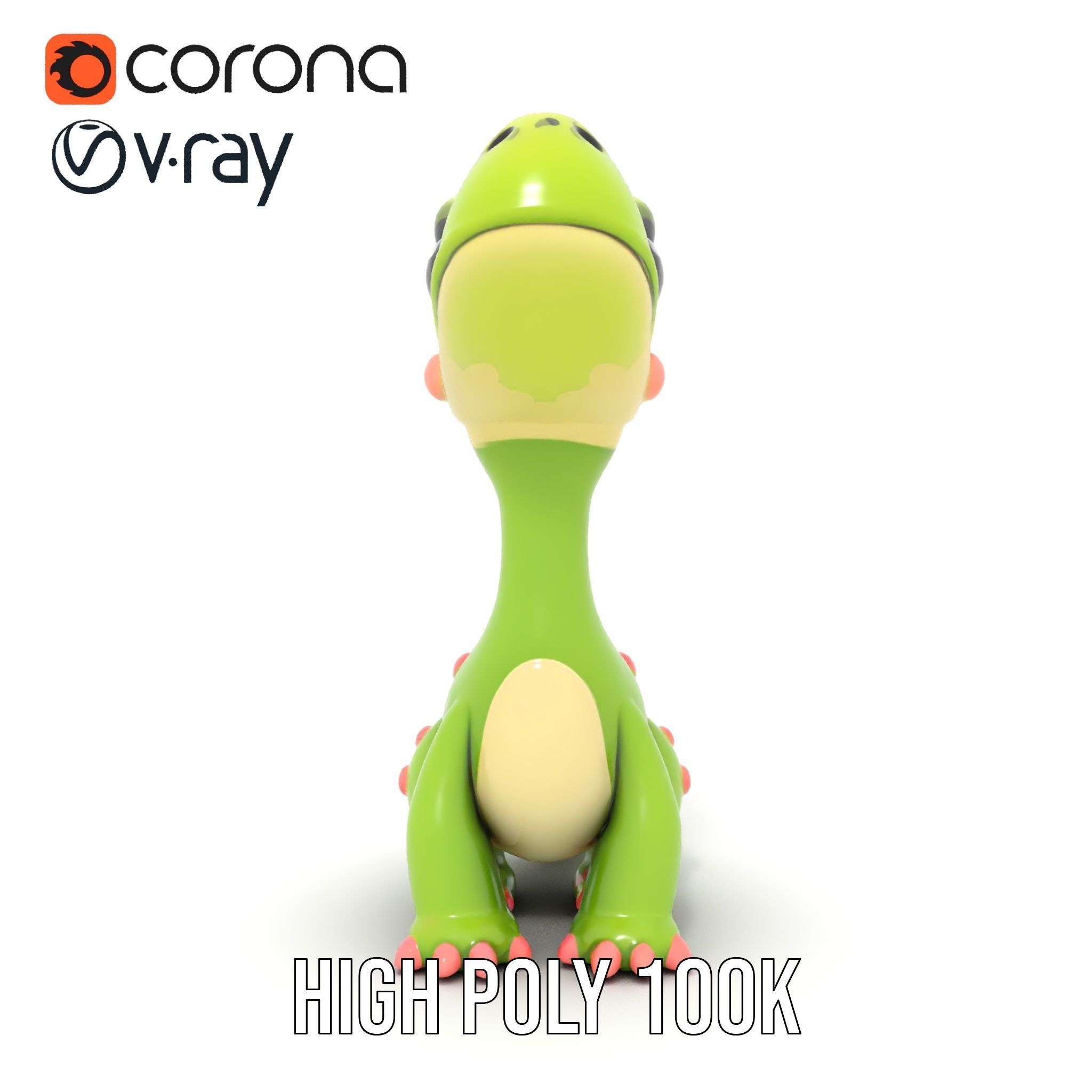 Cute Dinosaur Character Model Pack for Animation and Games Low-poly 3D model_22