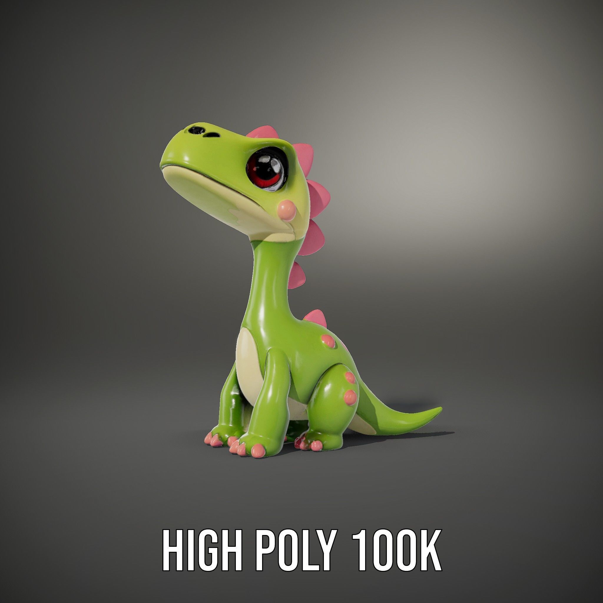 Cute Dinosaur Character Model Pack for Animation and Games Low-poly 3D model_8