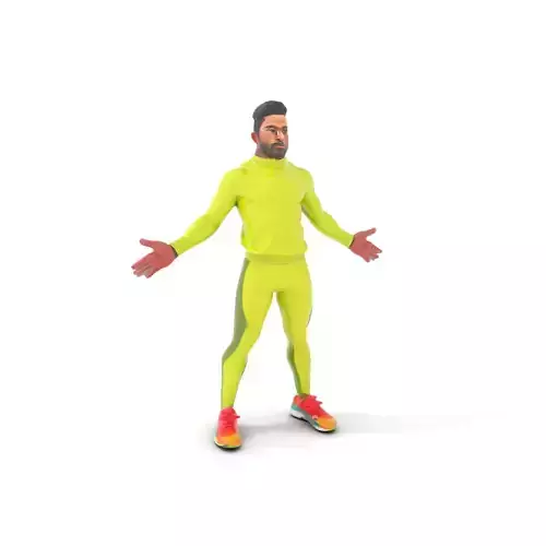 Neon Tracksuit Runner HighPerformance Rigged and Animated D C... Low-poly 3D model