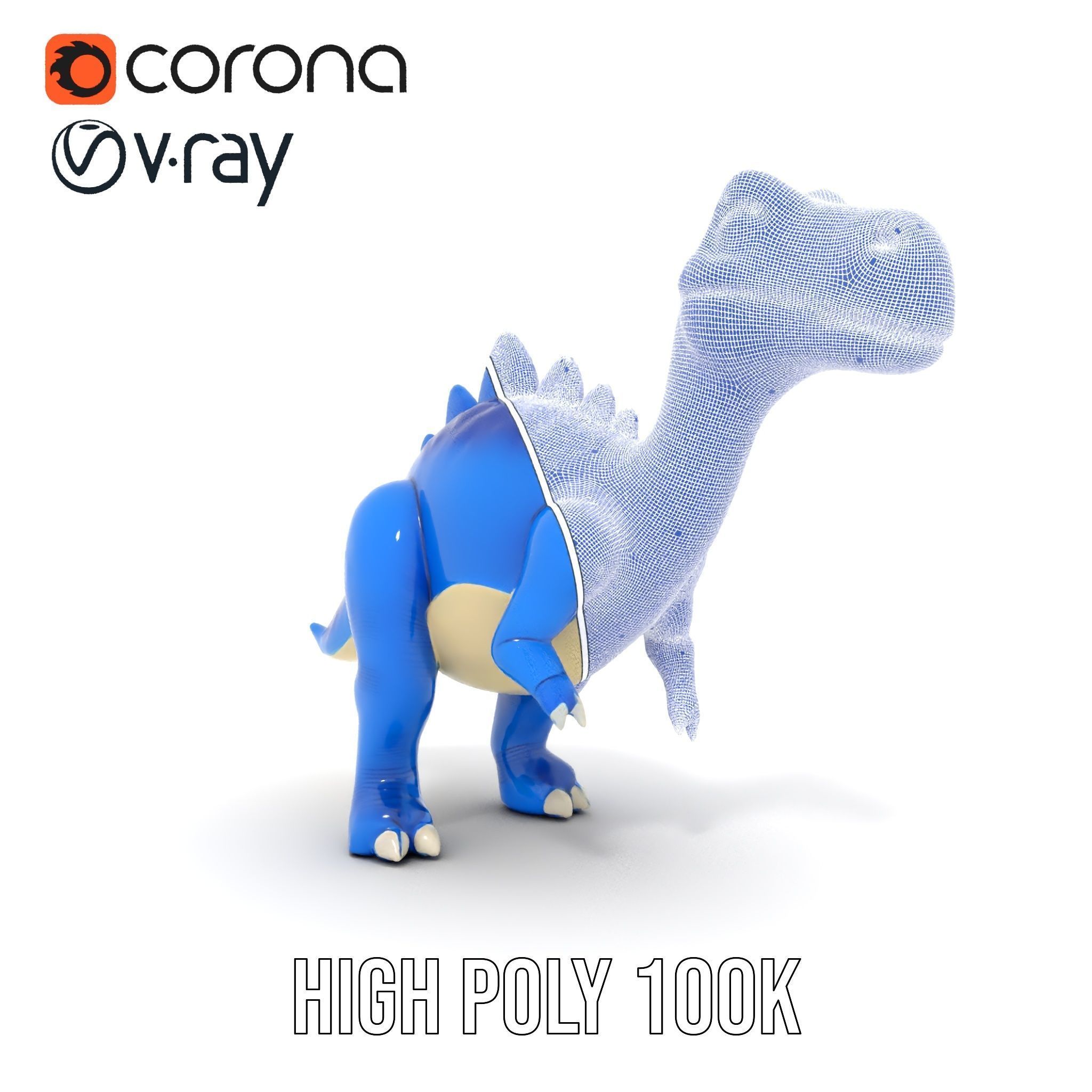 Stegosaurus Dinosaur Model Pack with PBR Textures Low-poly 3D model_33