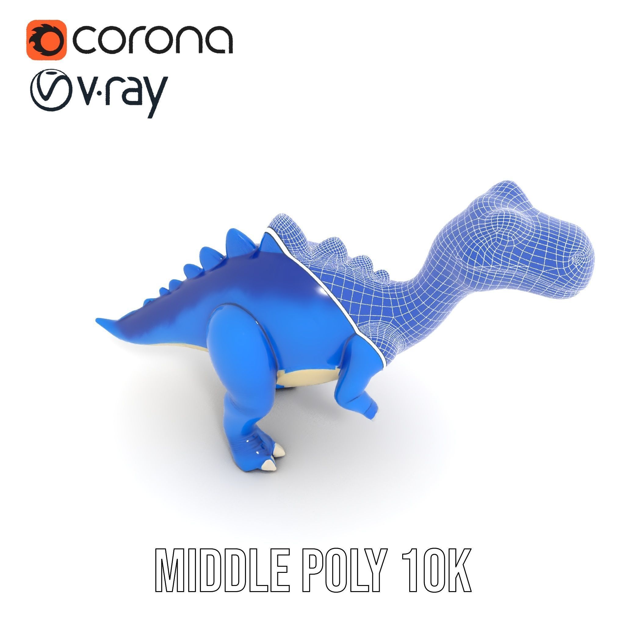 Stegosaurus Dinosaur Model Pack with PBR Textures Low-poly 3D model_24