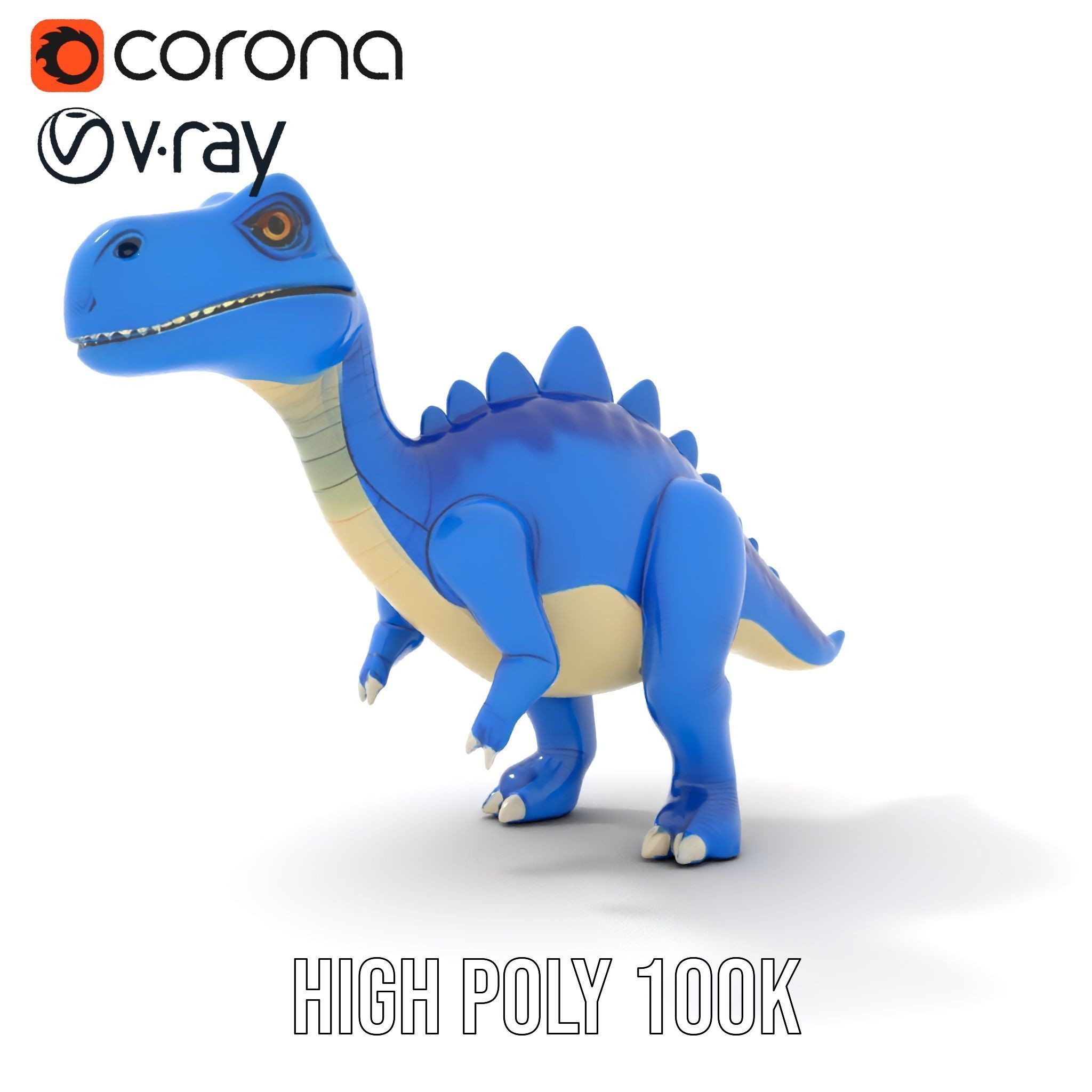 Stegosaurus Dinosaur Model Pack with PBR Textures Low-poly 3D model_15