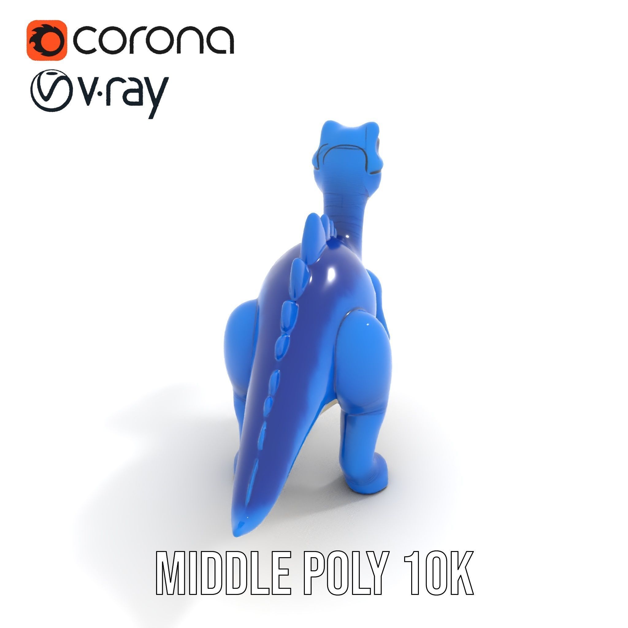 Stegosaurus Dinosaur Model Pack with PBR Textures Low-poly 3D model_5