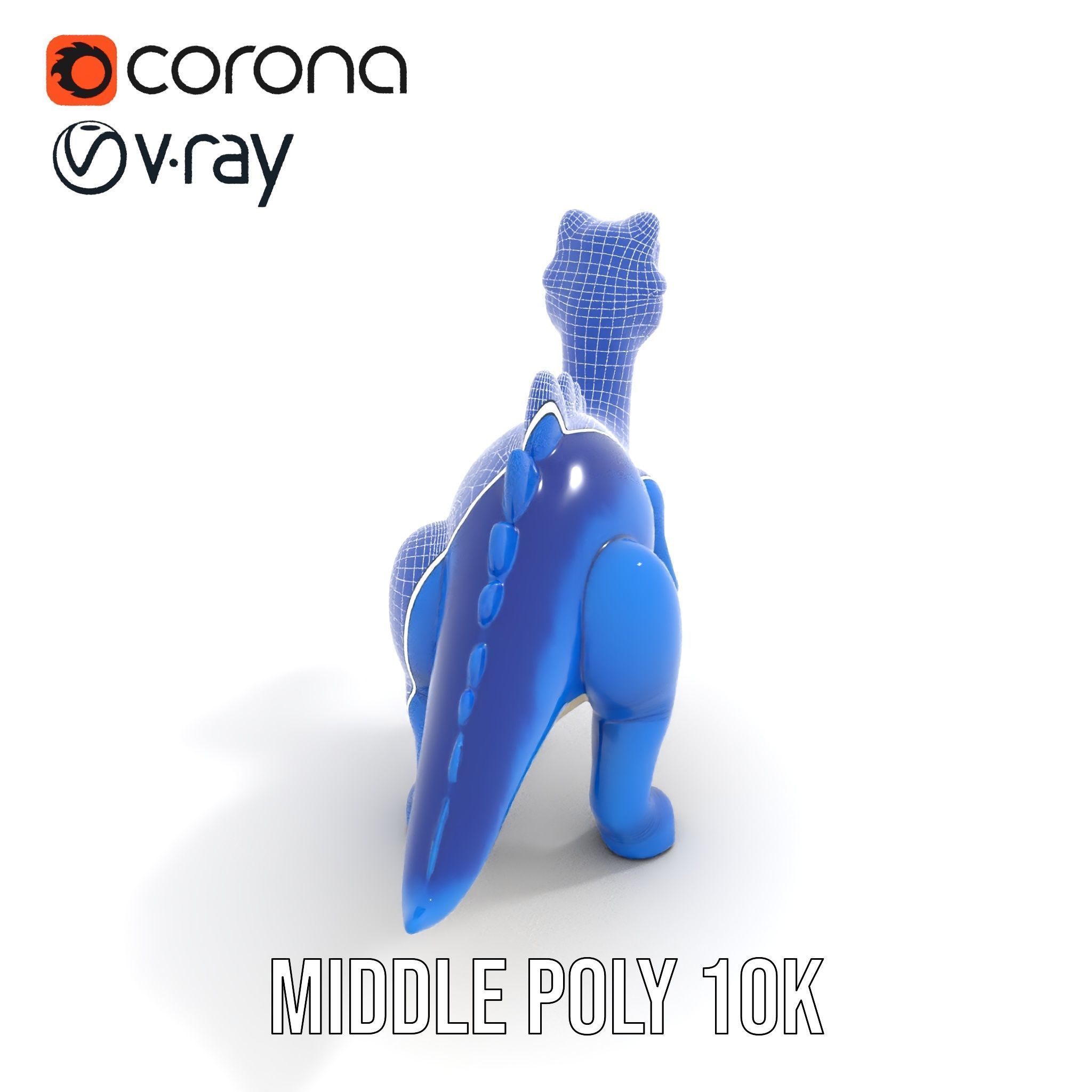 Stegosaurus Dinosaur Model Pack with PBR Textures Low-poly 3D model_11