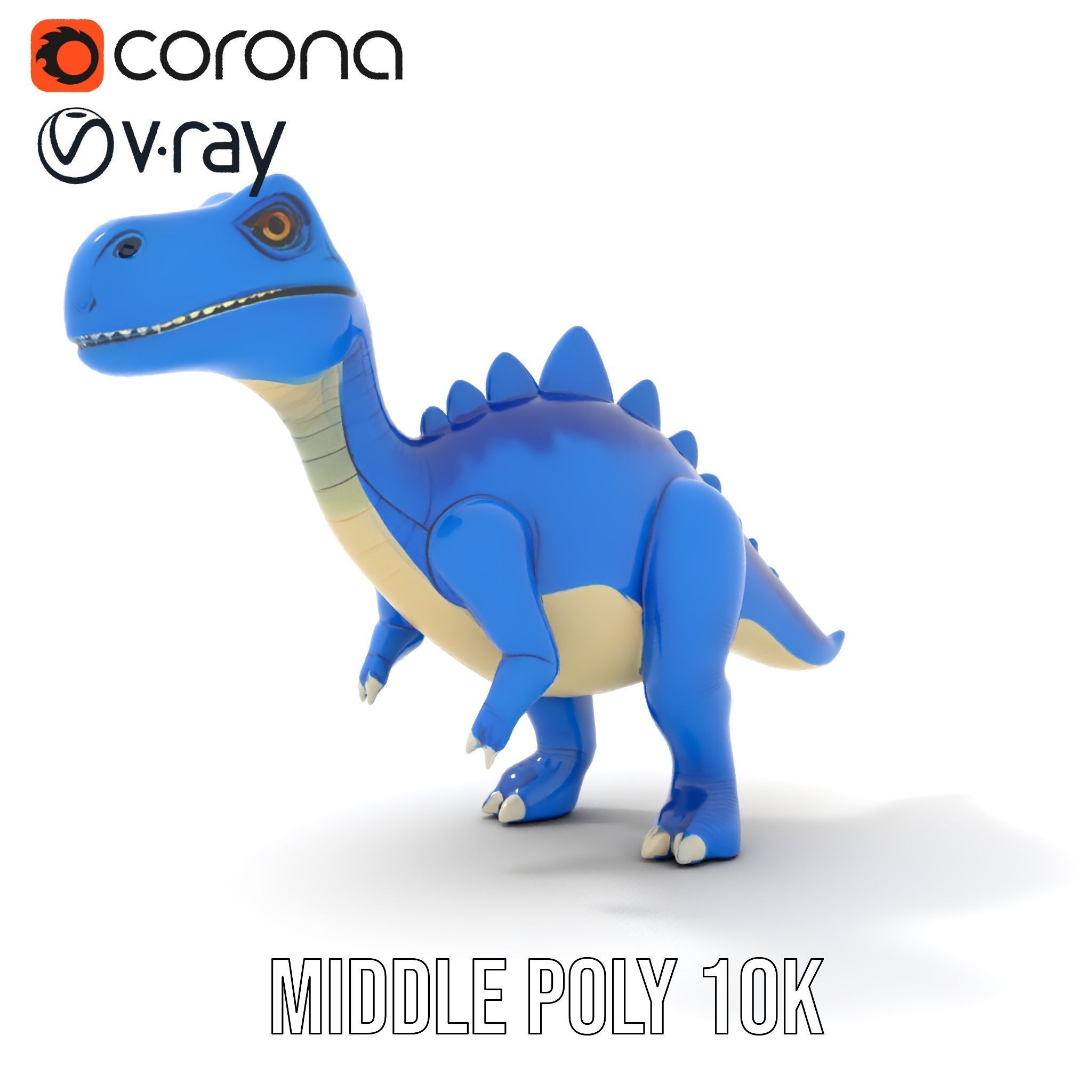 Stegosaurus Dinosaur Model Pack with PBR Textures Low-poly 3D model_13