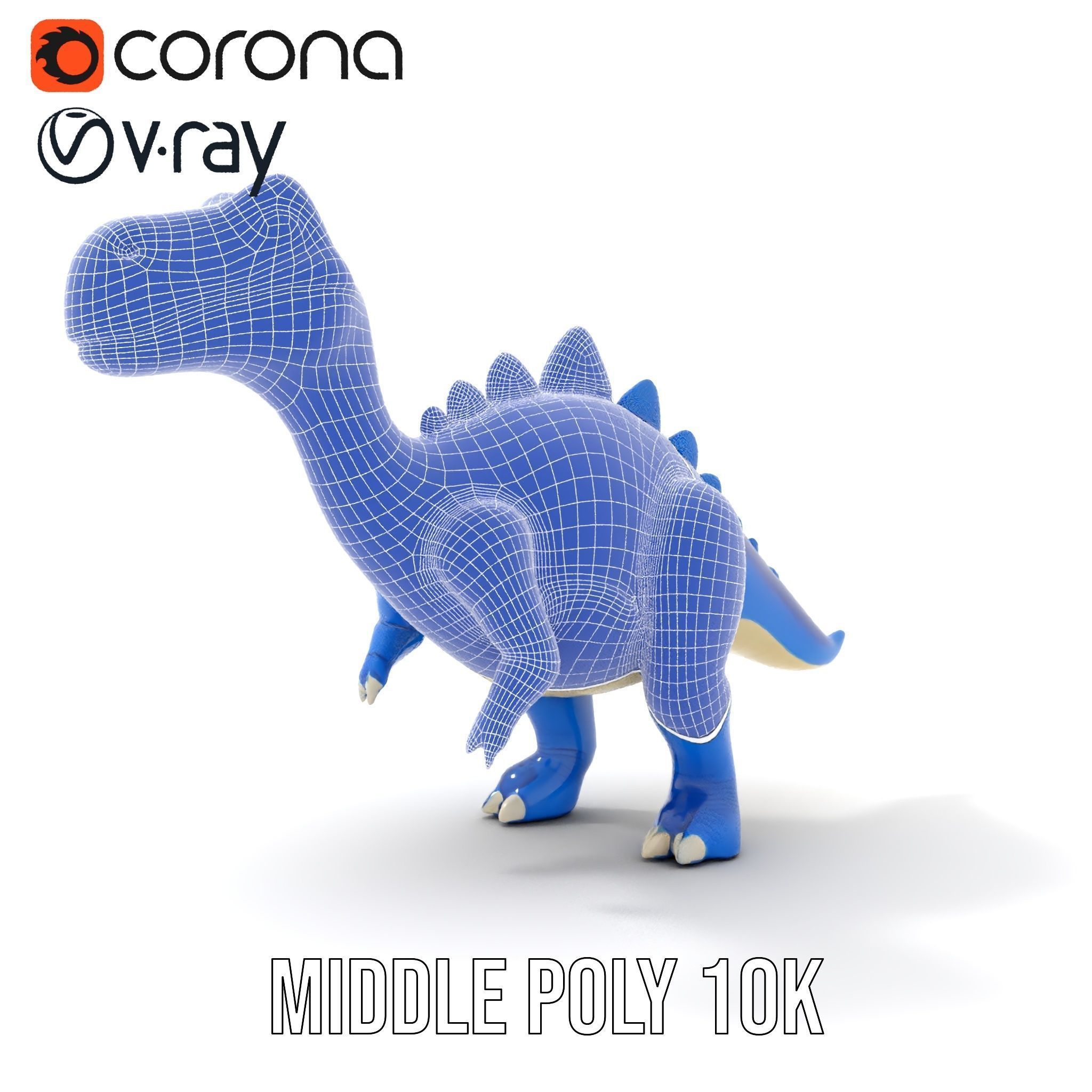 Stegosaurus Dinosaur Model Pack with PBR Textures Low-poly 3D model_27