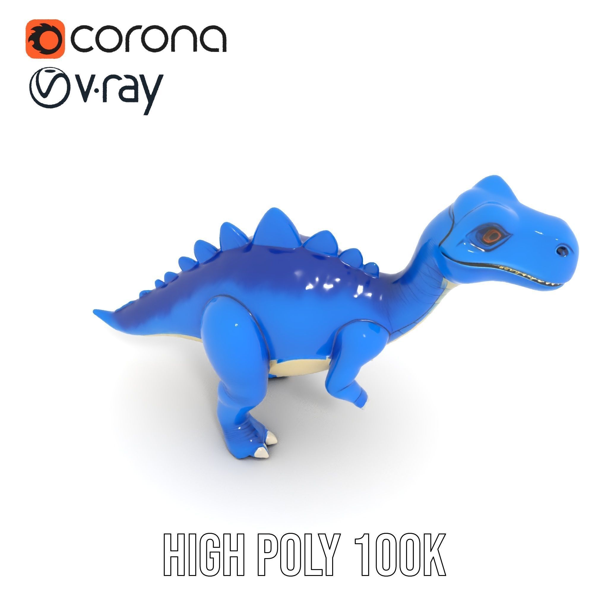 Stegosaurus Dinosaur Model Pack with PBR Textures Low-poly 3D model_21