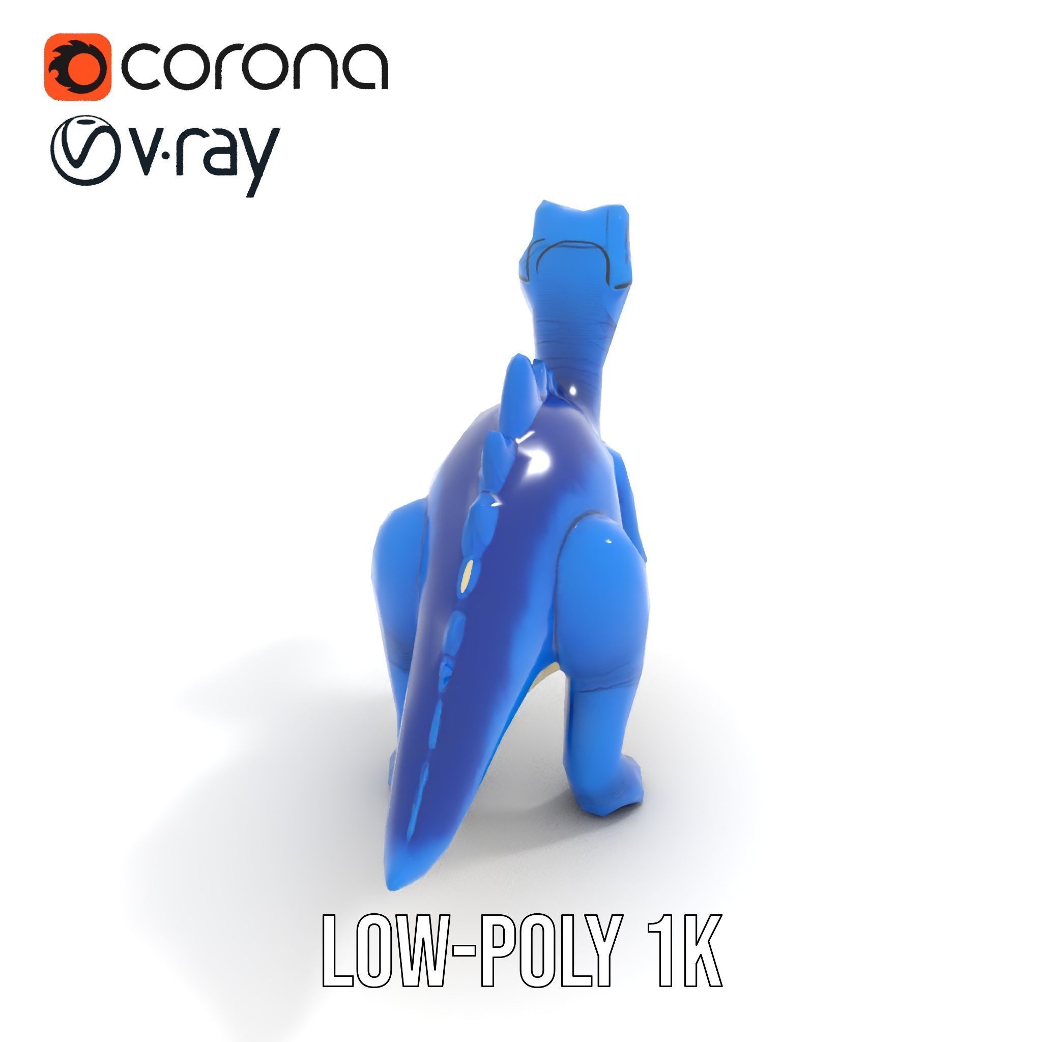 Stegosaurus Dinosaur Model Pack with PBR Textures Low-poly 3D model_7