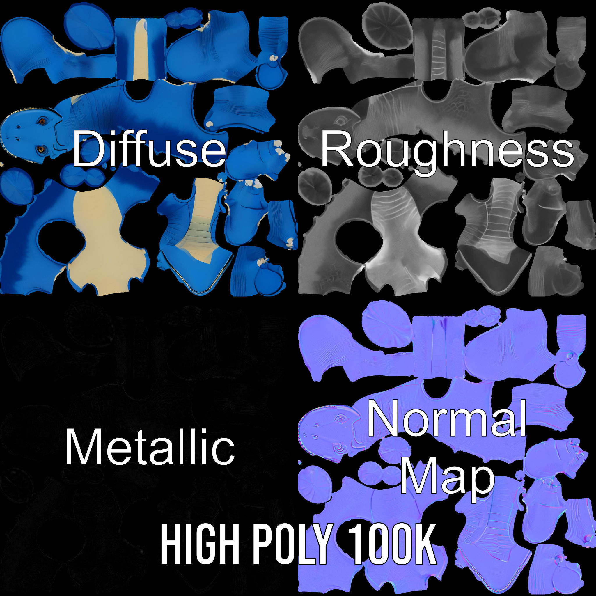 Stegosaurus Dinosaur Model Pack with PBR Textures Low-poly 3D model_3