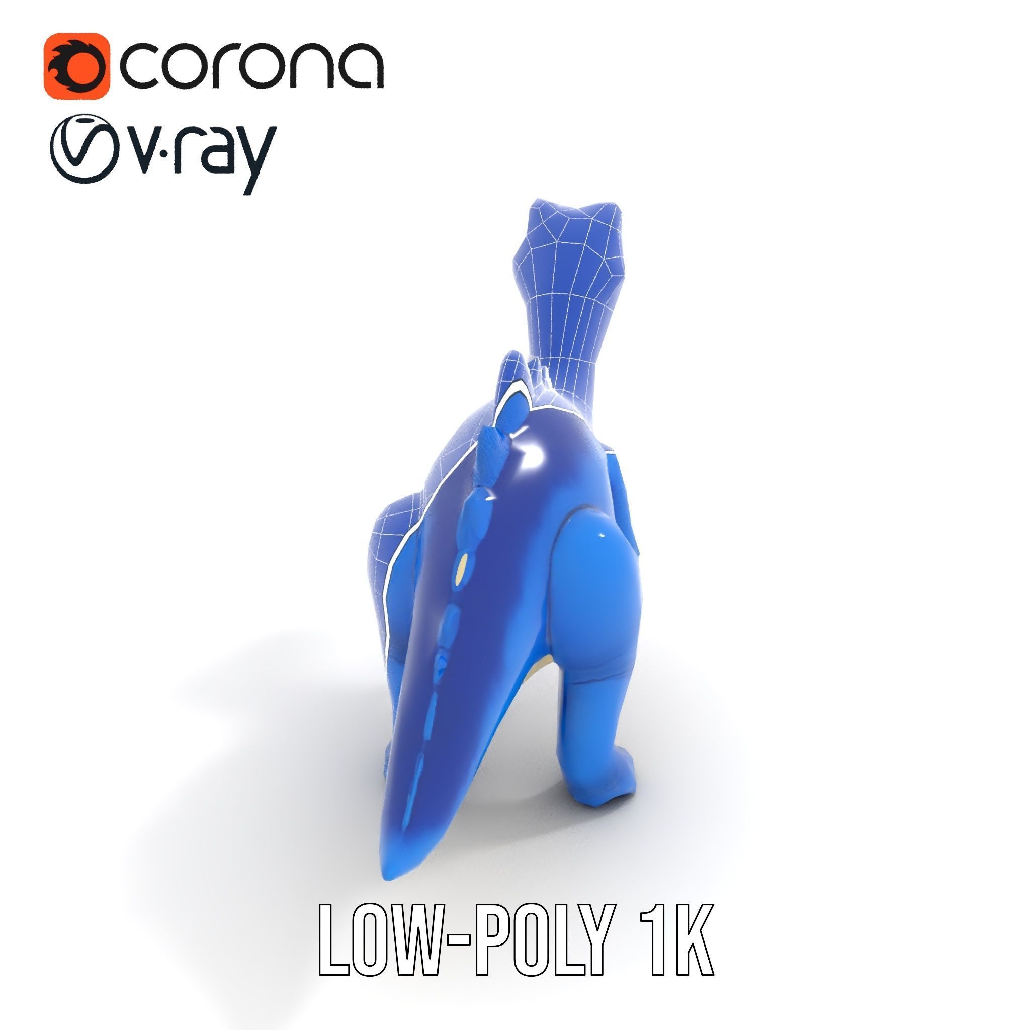 Stegosaurus Dinosaur Model Pack with PBR Textures Low-poly 3D model_20