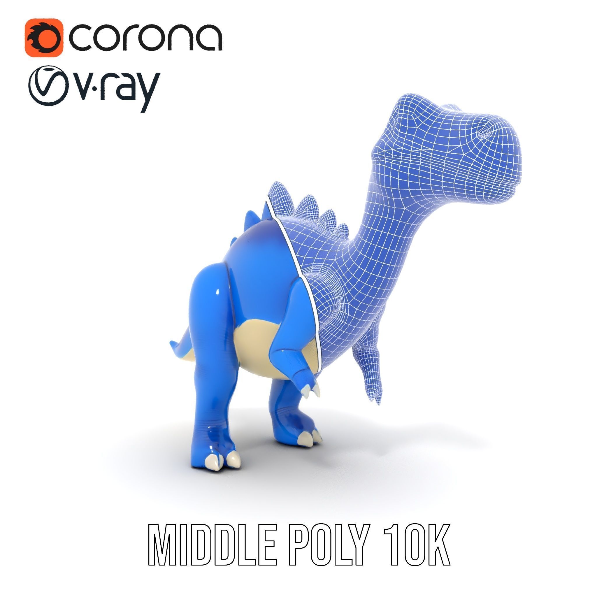 Stegosaurus Dinosaur Model Pack with PBR Textures Low-poly 3D model_30