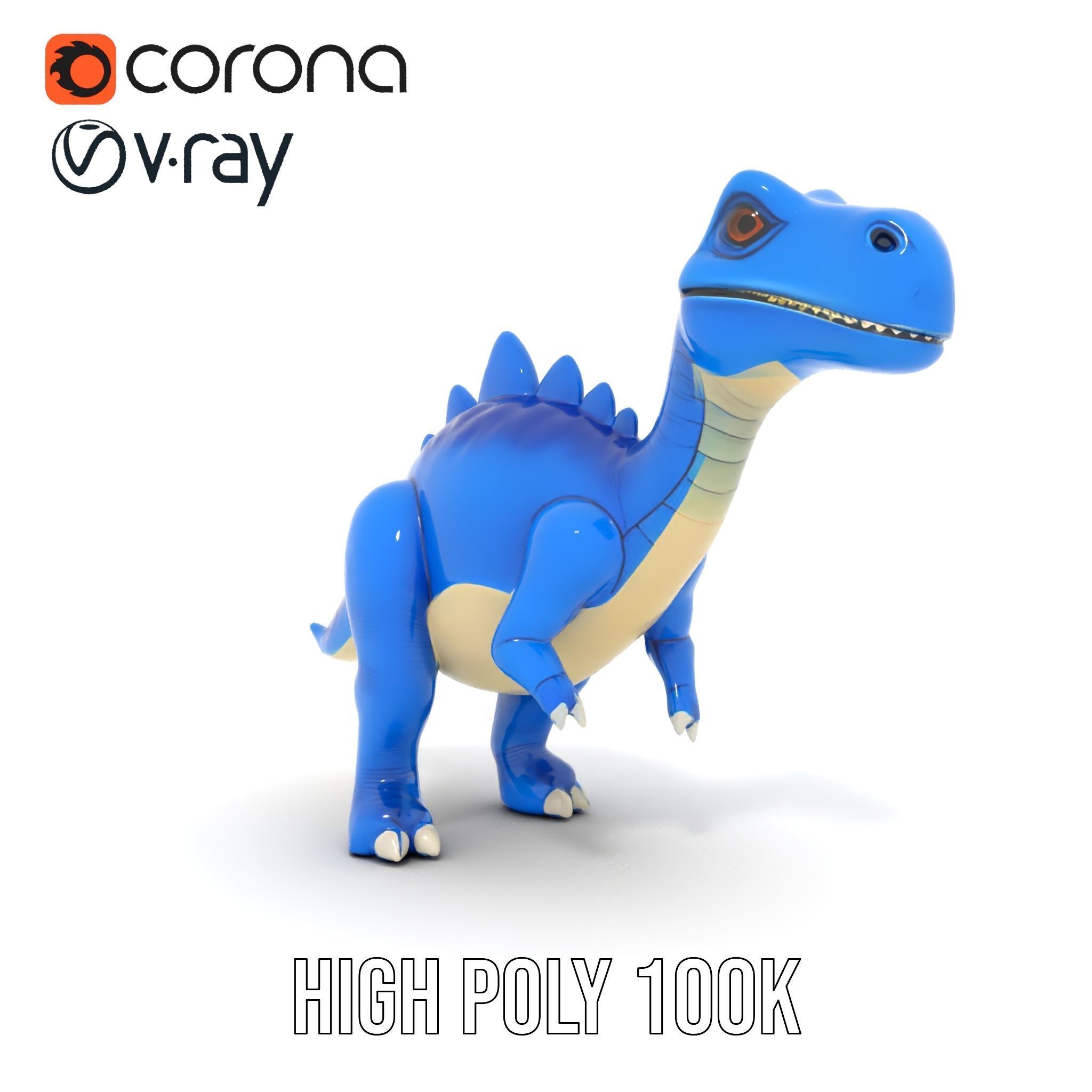 Stegosaurus Dinosaur Model Pack with PBR Textures Low-poly 3D model_18