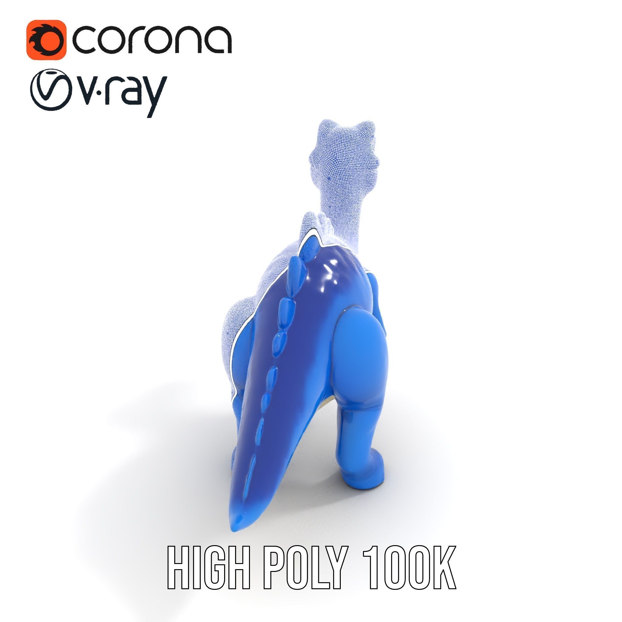 Stegosaurus Dinosaur Model Pack with PBR Textures Low-poly 3D model_34