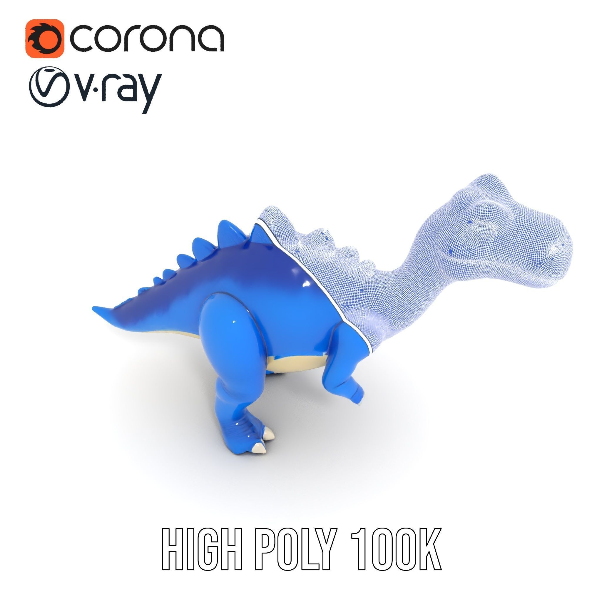Stegosaurus Dinosaur Model Pack with PBR Textures Low-poly 3D model_29