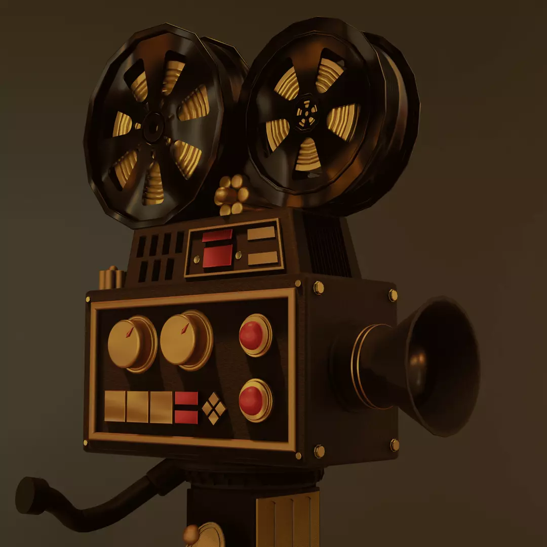 Stylized Vintage Film Projector GameReady 3D Asset 3D model