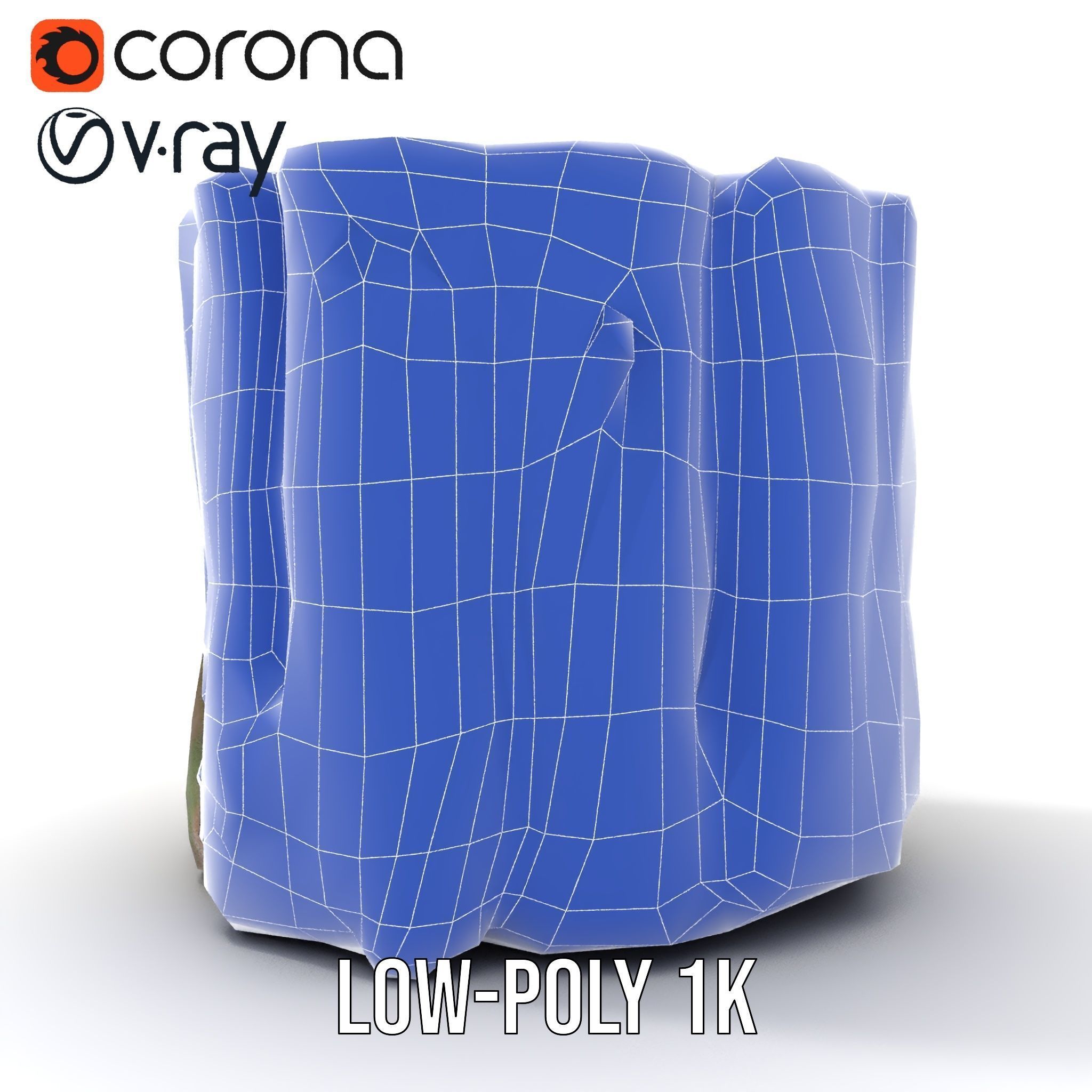 Mossy Tree Stump with Hollow Cavities Model Pack Low-poly 3D model_19