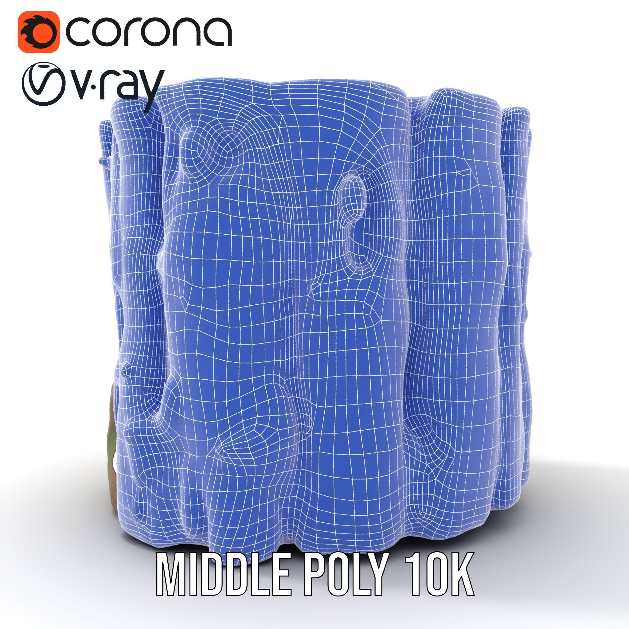 Mossy Tree Stump with Hollow Cavities Model Pack Low-poly 3D model_21