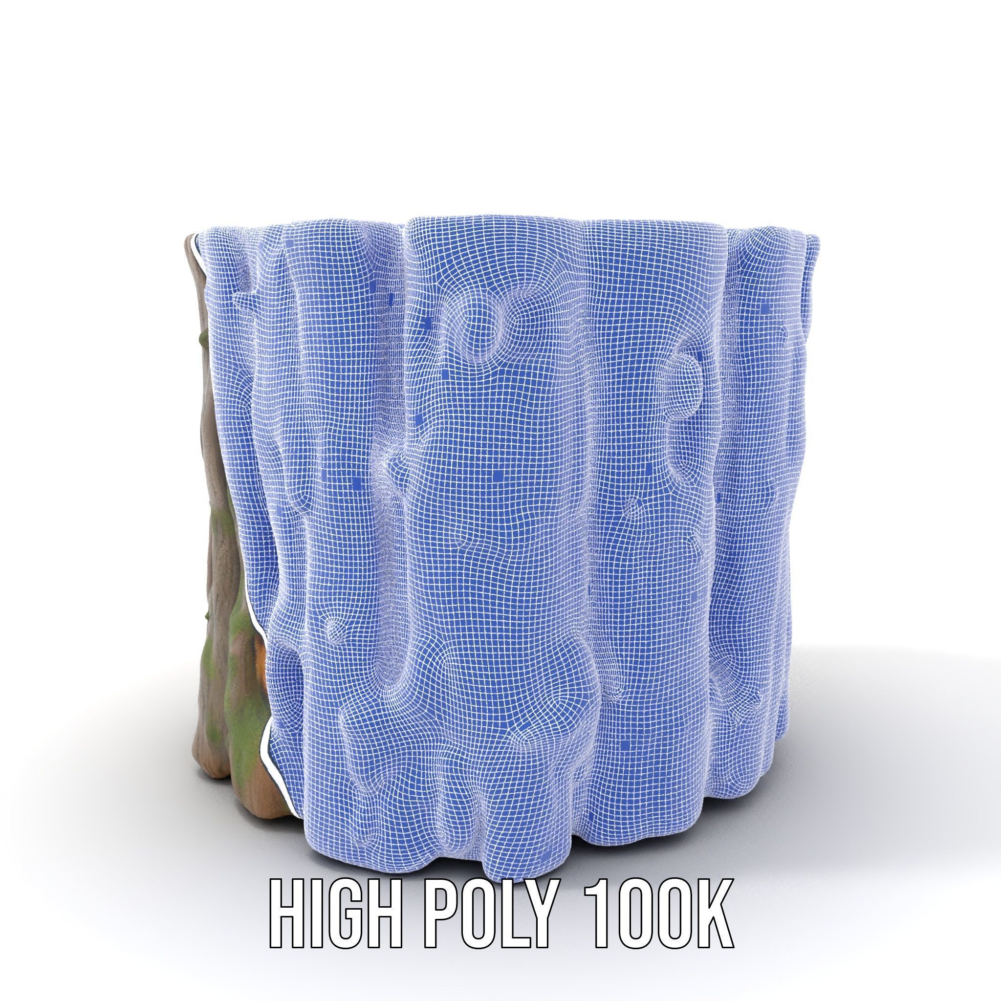 Mossy Tree Stump with Hollow Cavities Model Pack Low-poly 3D model_4