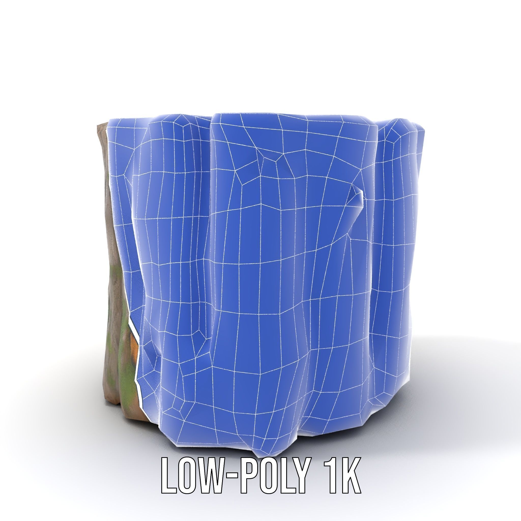 Mossy Tree Stump with Hollow Cavities Model Pack Low-poly 3D model_14