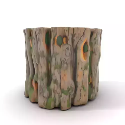Mossy Tree Stump with Hollow Cavities Model Pack Low-poly 3D model