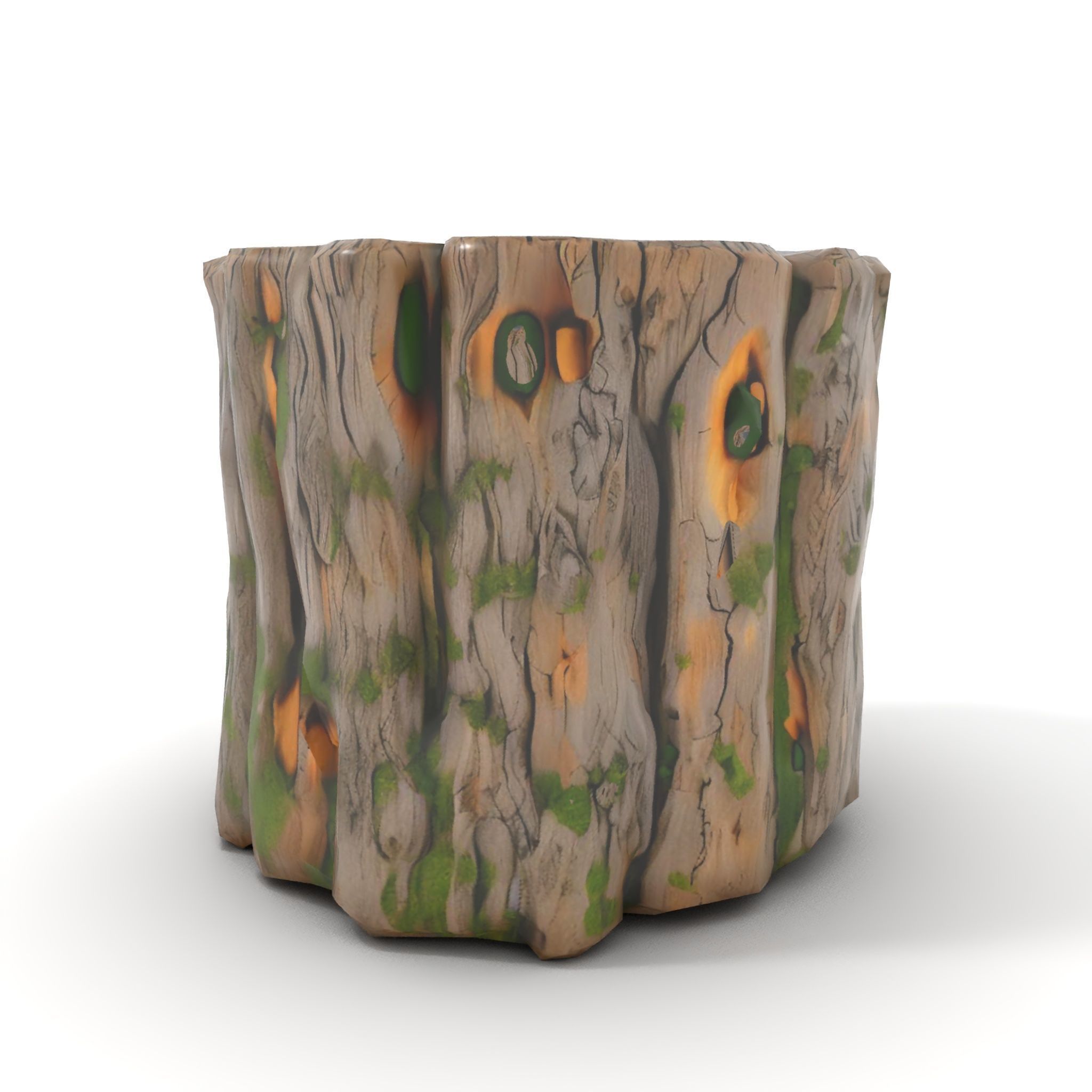 Mossy Tree Stump with Hollow Cavities Model Pack Low-poly 3D model_22