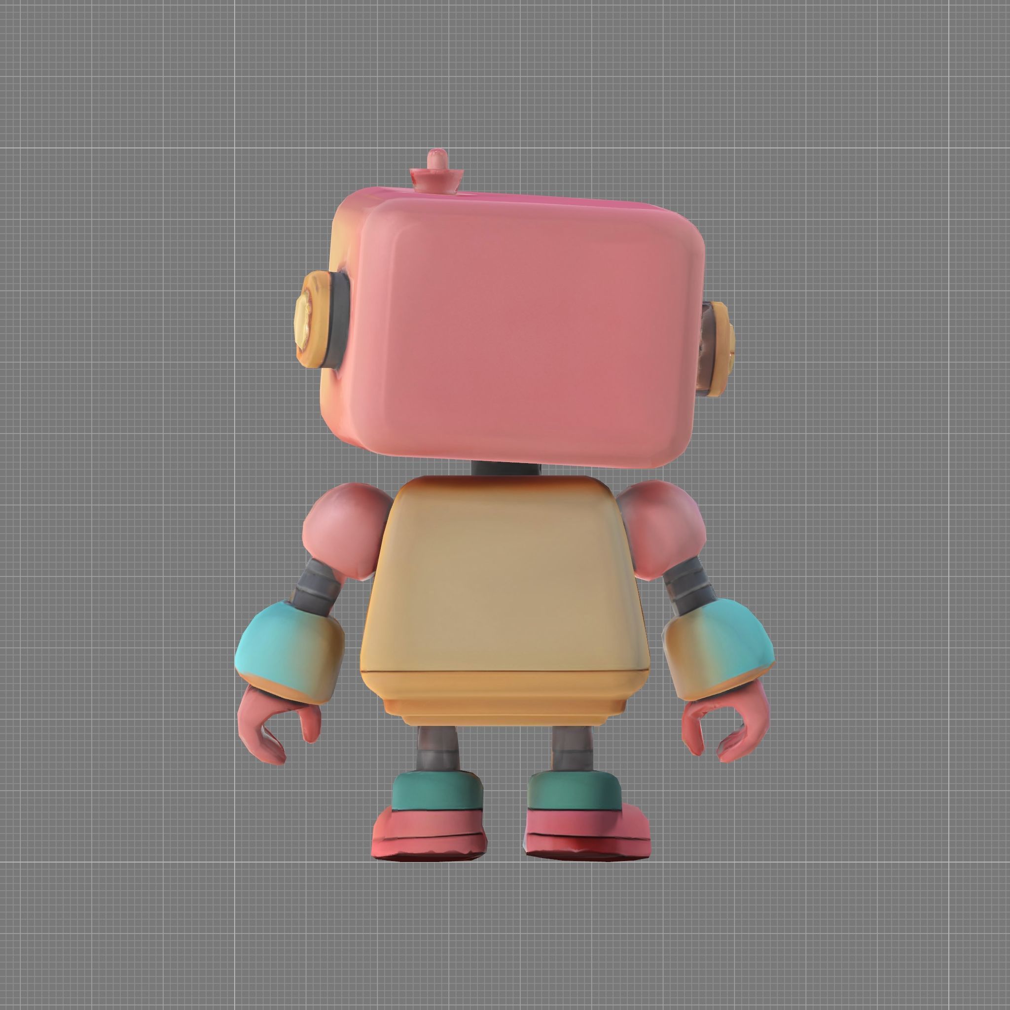 Cute Cartoon Robot 3D Model 3D print model_3