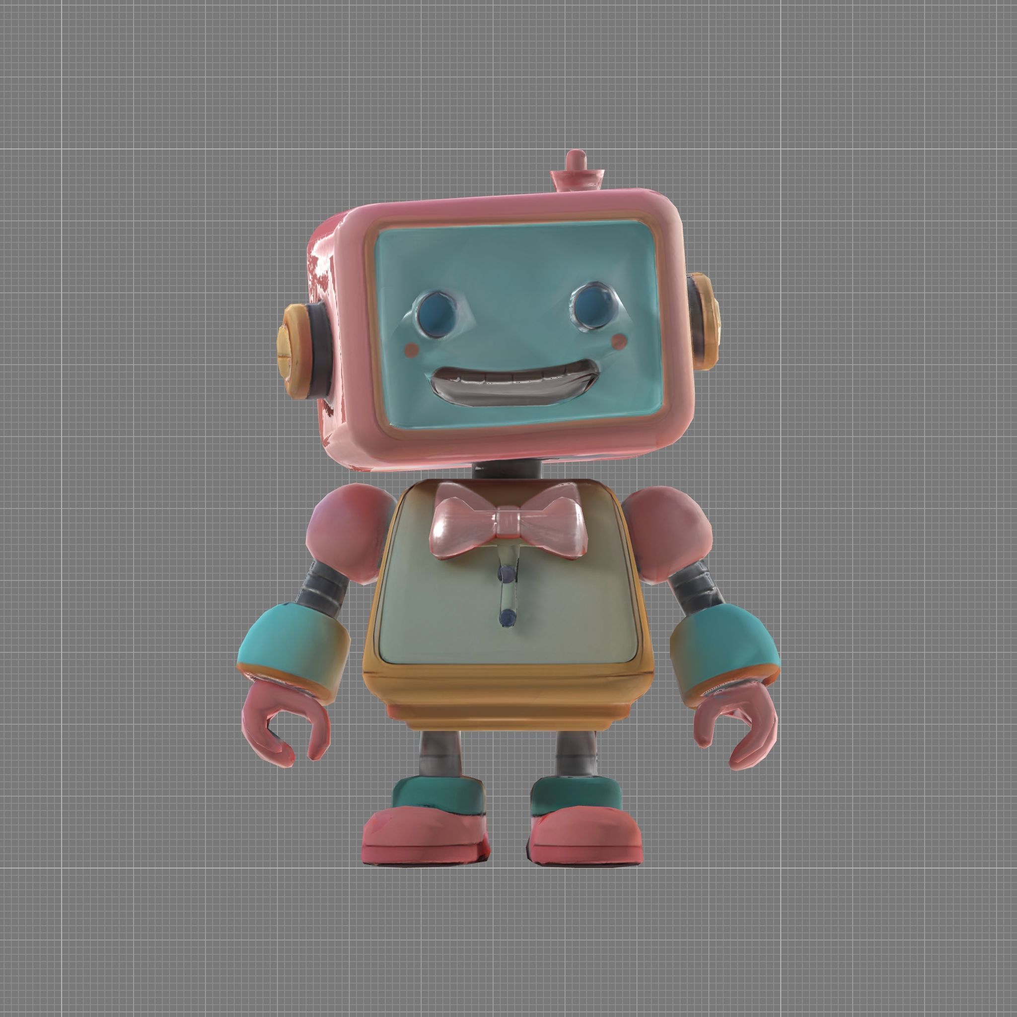 Cute Cartoon Robot 3D Model 3D print model_5